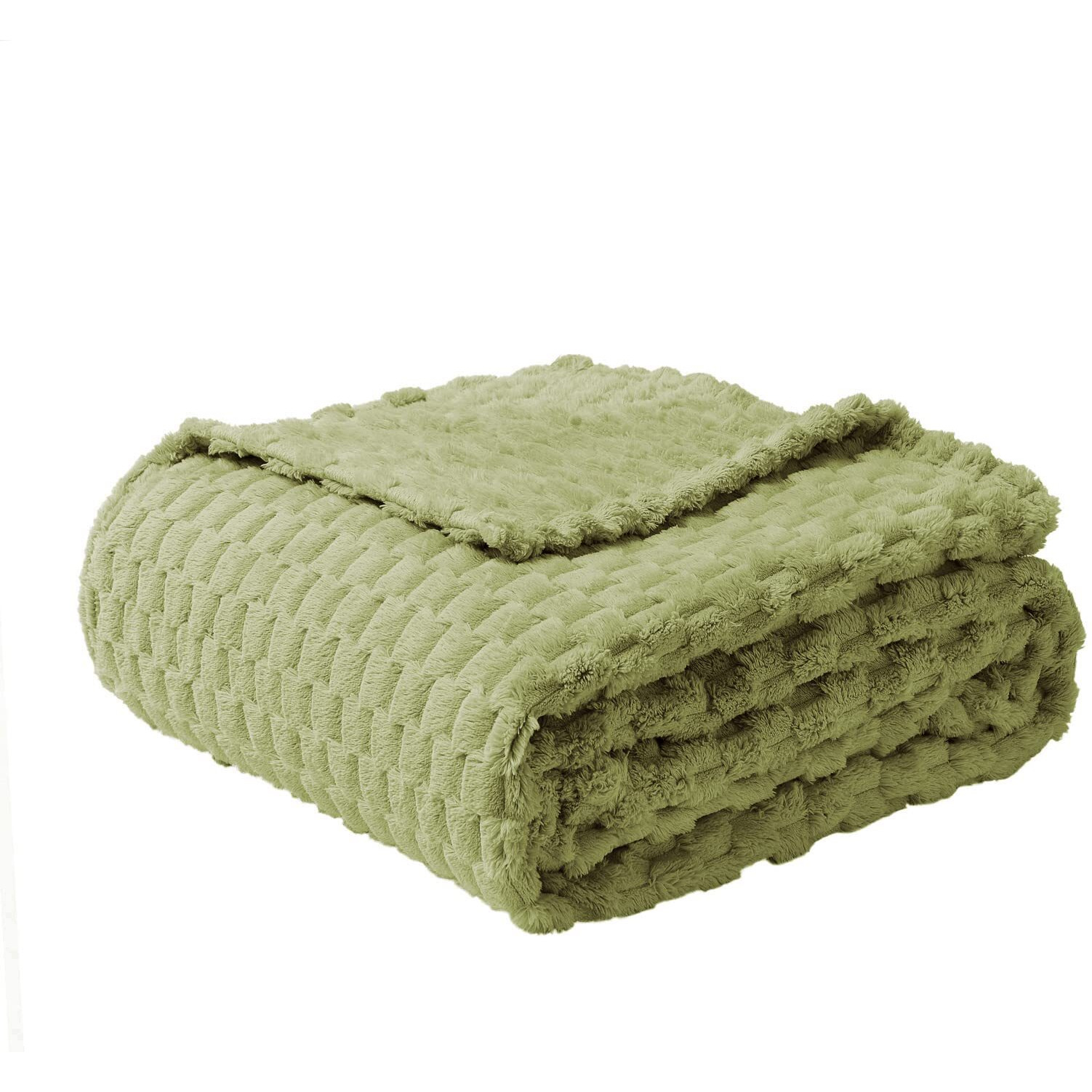 Fy Fiber House Fleece Throw Blanket For Couch 300Gms Super Soft Plush Fuzzy Blankets And Throws For Sofa Bed Office  40X50 Inches  Sage Green