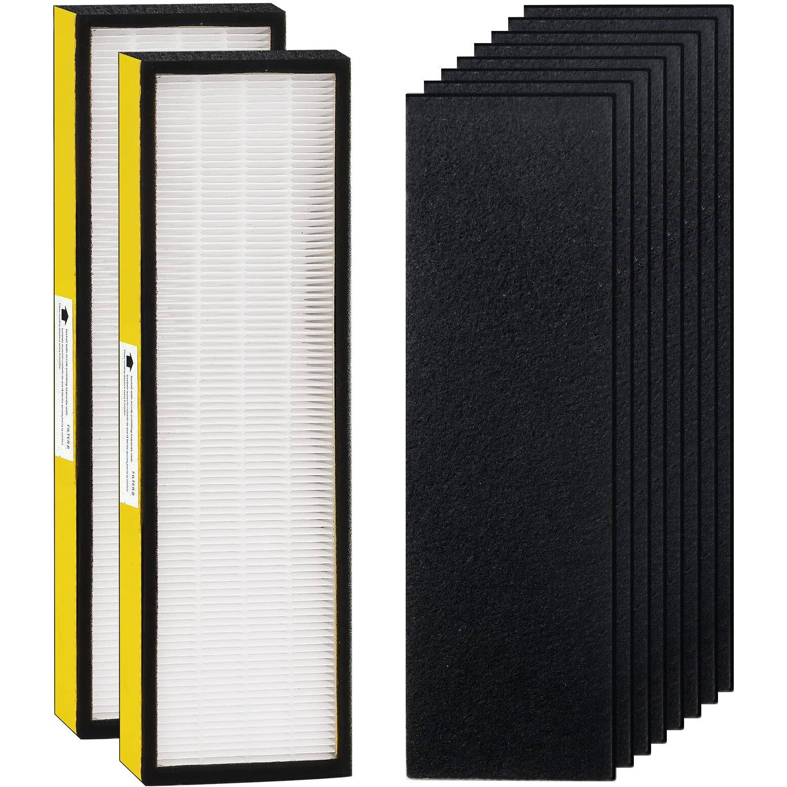 Flt4825 Hepa Filter B Replacement With Guardian Air Purifier Ac4825 Ac4825E Ac4300 Ac4800 Ac4900 Ac4850 By Techecook - 2 X True H13 Hepa Filters  8 X Activated Carbon Pre-Filter