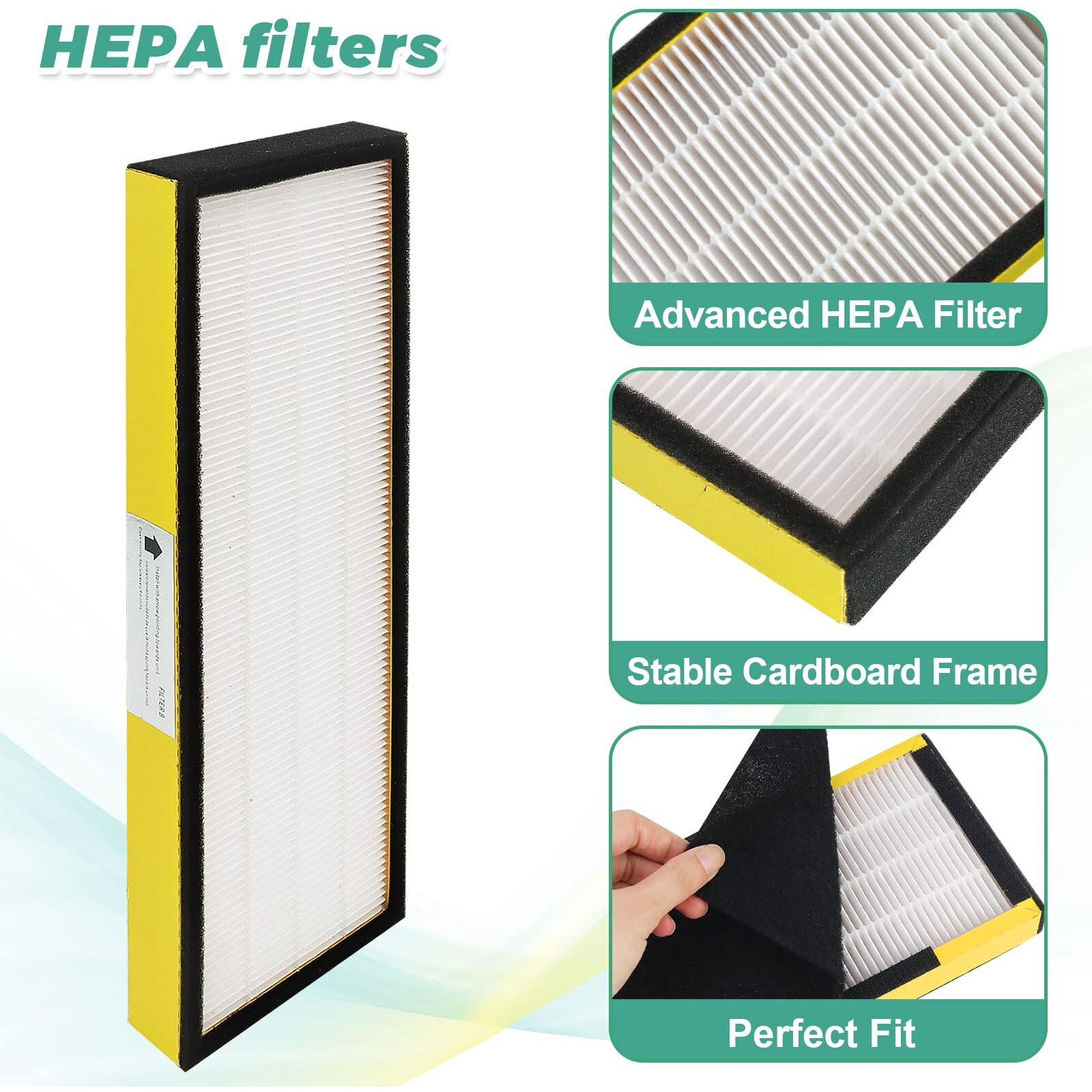 Flt4825 Hepa Filter B Replacement With Guardian Air Purifier Ac4825 Ac4825E Ac4300 Ac4800 Ac4900 Ac4850 By Techecook - 2 X True H13 Hepa Filters  8 X Activated Carbon Pre-Filter