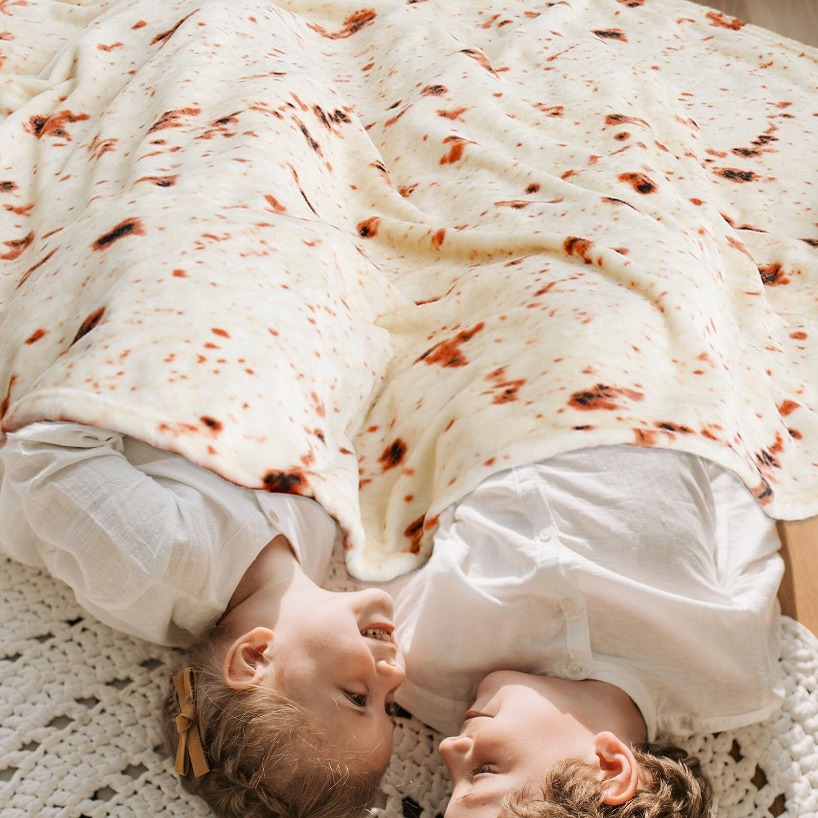 Excervent Tortilla Burritos Wrap Blanket For Adults And Kids  Funny Realistic Food Blanket  Novelty Tortilla Blanket  Super Soft Taco Flannel Throw Blanket  71 Inch Beige