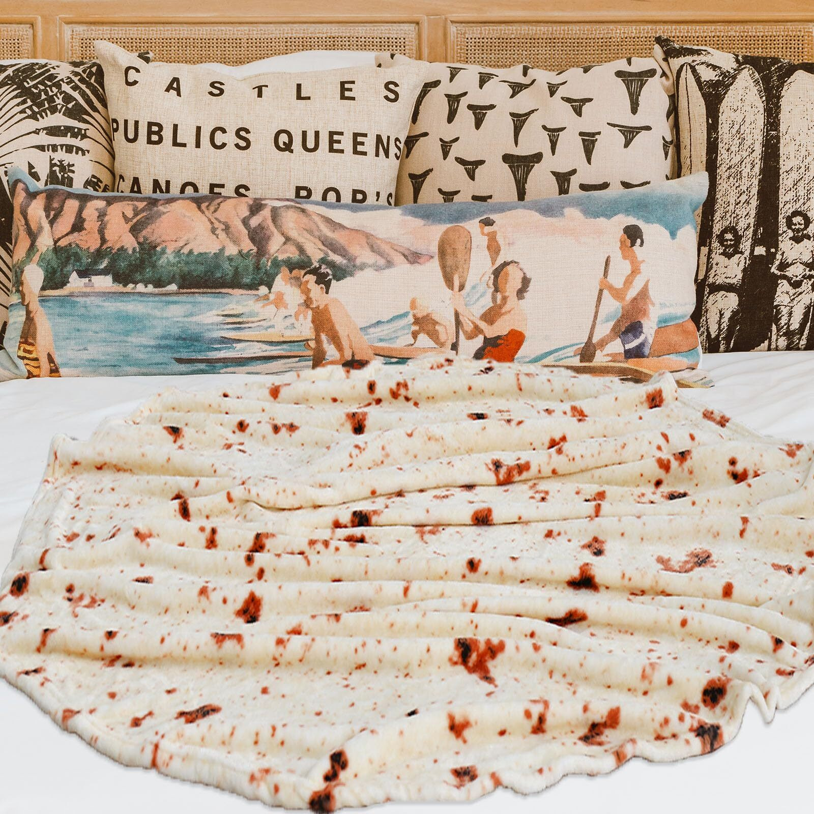 Excervent Tortilla Burritos Wrap Blanket For Adults And Kids  Funny Realistic Food Blanket  Novelty Tortilla Blanket  Super Soft Taco Flannel Throw Blanket  71 Inch Beige