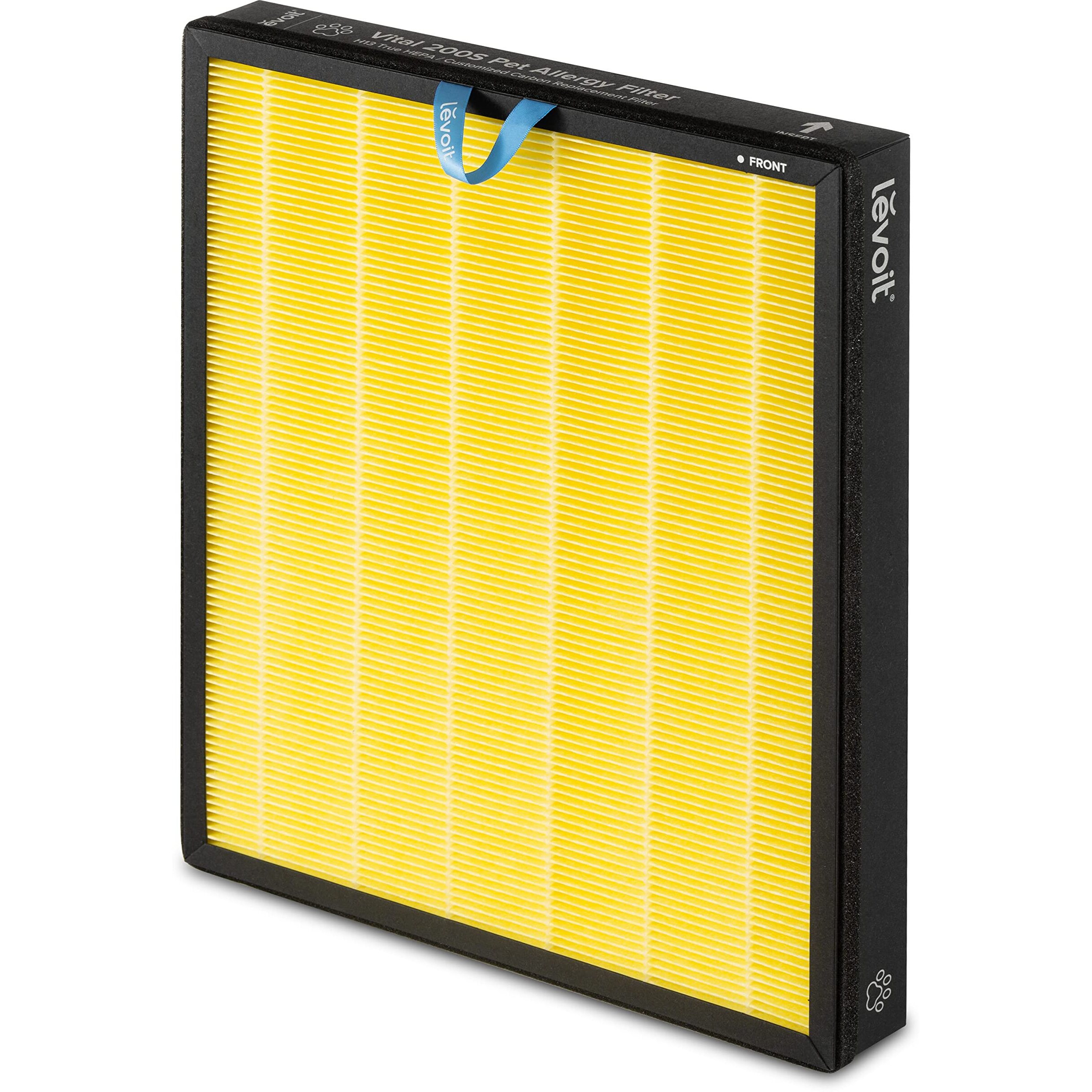 Levoit Vital 200S-P Pet Allergy Air Purifier Replacement  Supports Hepa Sleep Mode  3-In-1 Filter  Efficiency Activated Carbon  Vital200S-Rf-Pa  1 Pack  Yellow