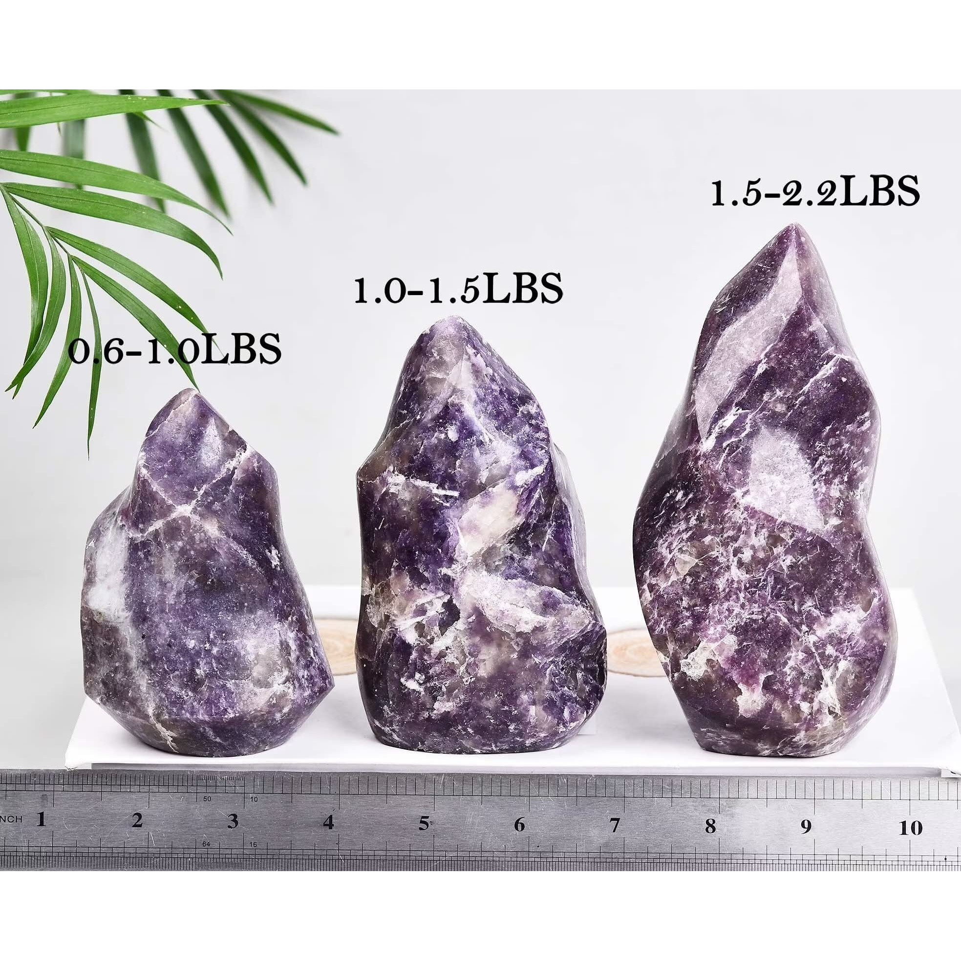 Amoystone Purple Lepidolite Crystals Tower Flame Shaped Stone Energy Meditation Healing Crystal Home Decor 0.6-1.0 Pound