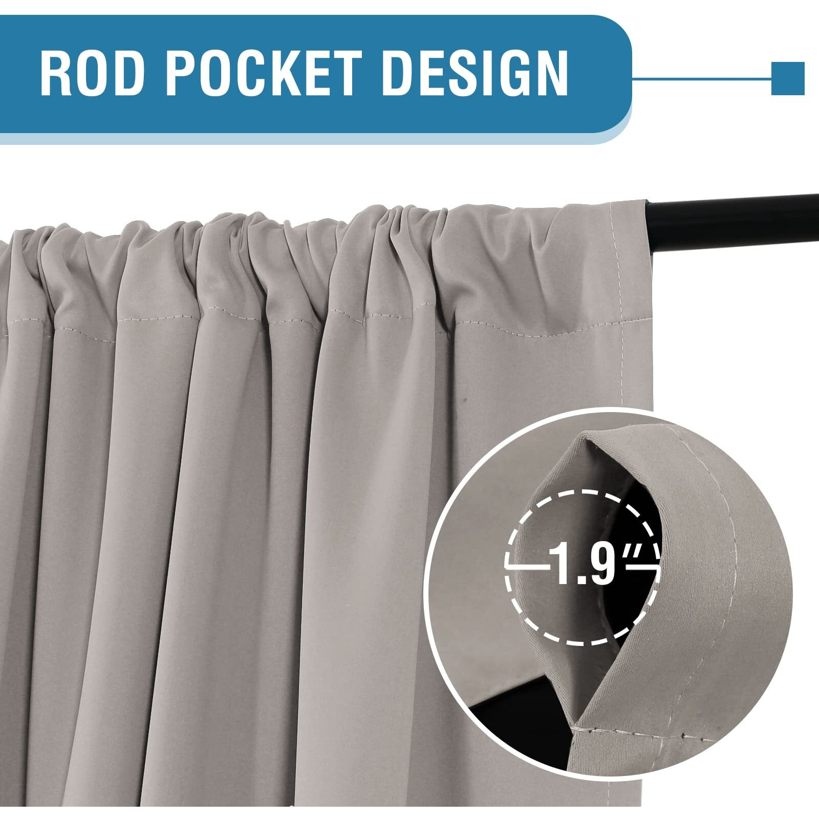 H.Versailtex 100% Blackout Curtains For Bedroom Thermal Insulated Blackout Curtains 84 Inches Long Rod Pocket Window Drapes For Living Room With Black Liner 2 Panels Set  Warm Taupe