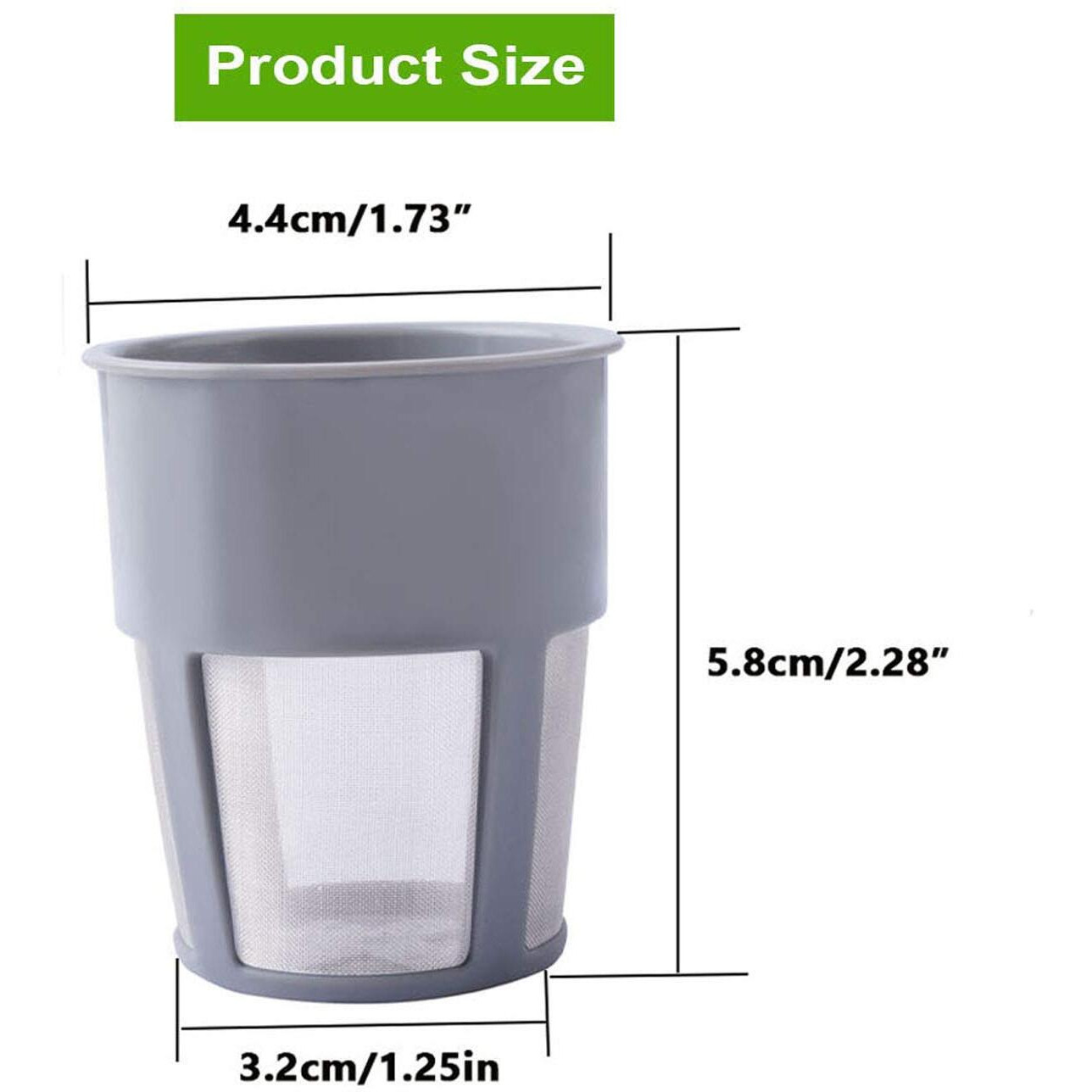 Podoy K400 Reusable Coffee Filter Inner For Compatible With Keurigg My K Cup 2.0 K250 K300/350/375 /450/475 Grey Universal Extra Filter