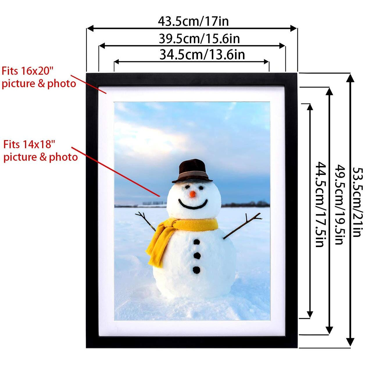 Wkdp 16X20 Diamond Painting Frame 40X50Cm Diamond Art Frames  Display Pictures16X20Inch / 40X50Cm Without Mat Or 14X18Inch / 35X45Cm With Mat  Solid Wood Frame Black (Fk005)