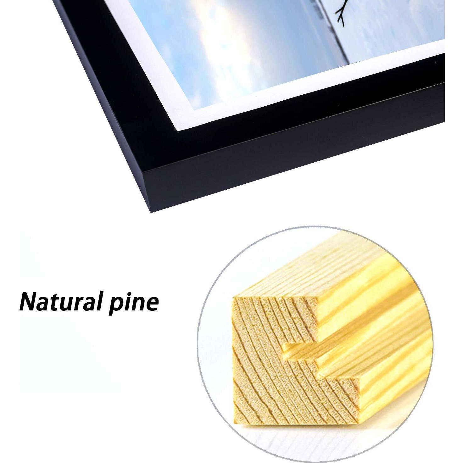 Wkdp 16X20 Diamond Painting Frame 40X50Cm Diamond Art Frames  Display Pictures16X20Inch / 40X50Cm Without Mat Or 14X18Inch / 35X45Cm With Mat  Solid Wood Frame Black (Fk005)