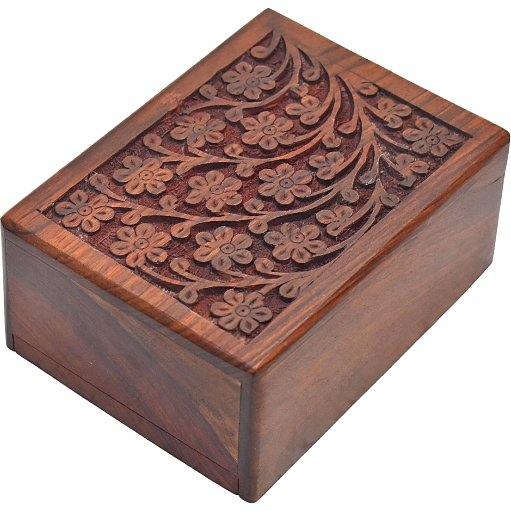 Rosewood Cremation Urn For Human Ashes Adult Male Female - Decorative Urns For Men Women - Burial Urn For Adults (Tree Of Life  Medium)