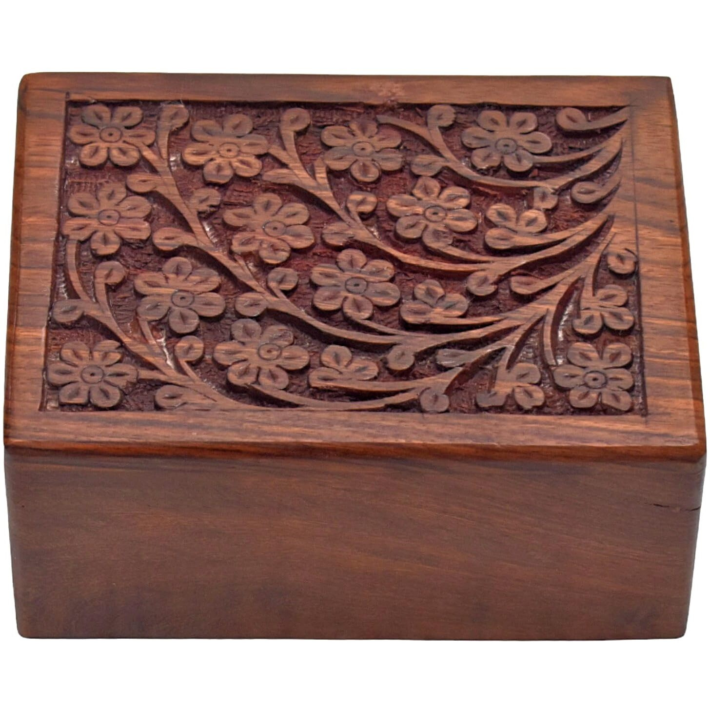Rosewood Cremation Urn For Human Ashes Adult Male Female - Decorative Urns For Men Women - Burial Urn For Adults (Tree Of Life  Medium)