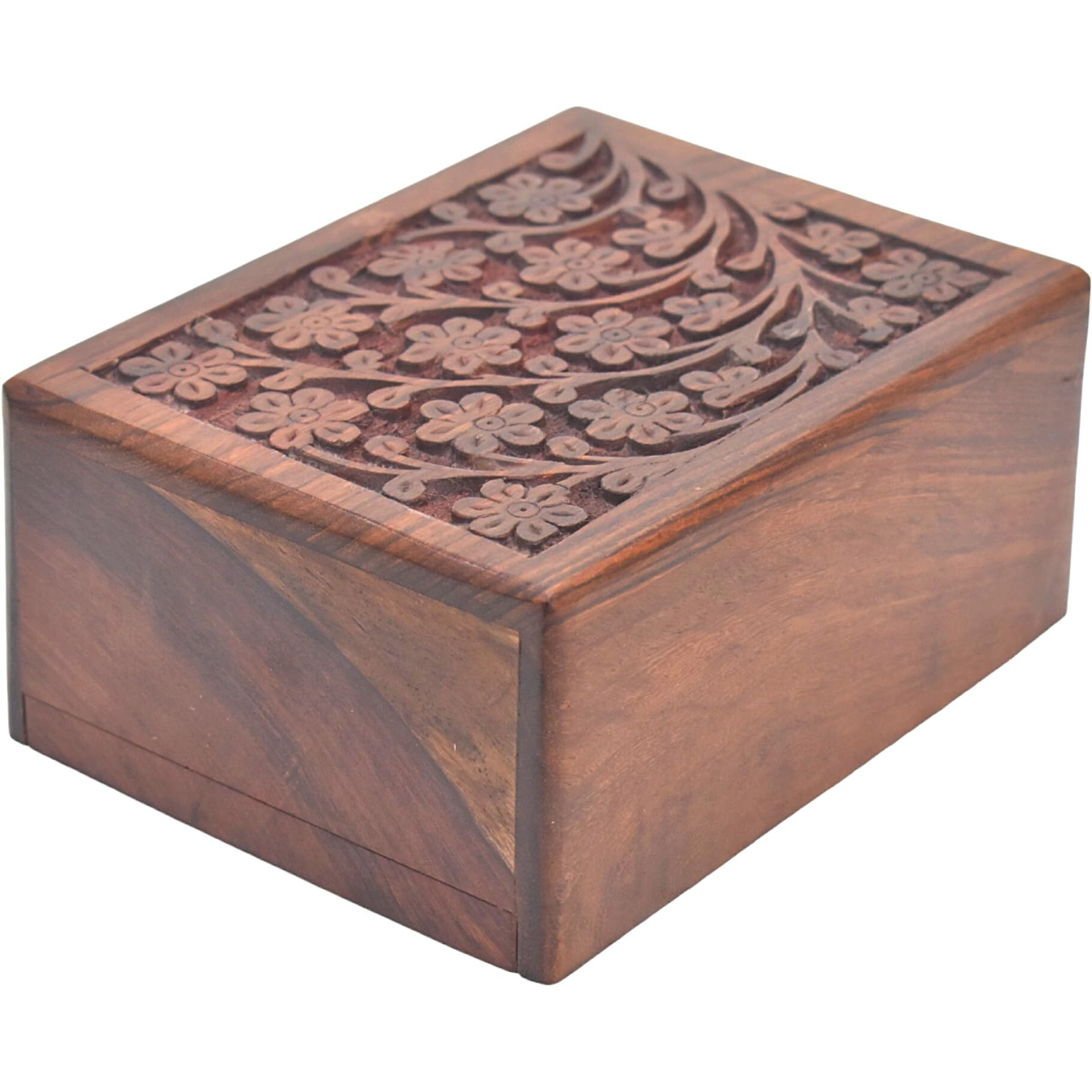 Rosewood Cremation Urn For Human Ashes Adult Male Female - Decorative Urns For Men Women - Burial Urn For Adults (Tree Of Life  Medium)