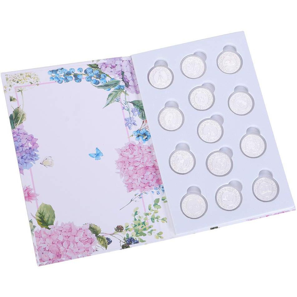 Tingku Silver Arras De Boda Plata Wedding Unity Coins Set For Wedding Ceremony Arras Para Boda Bride Gift With Book Collection Box - Spanish