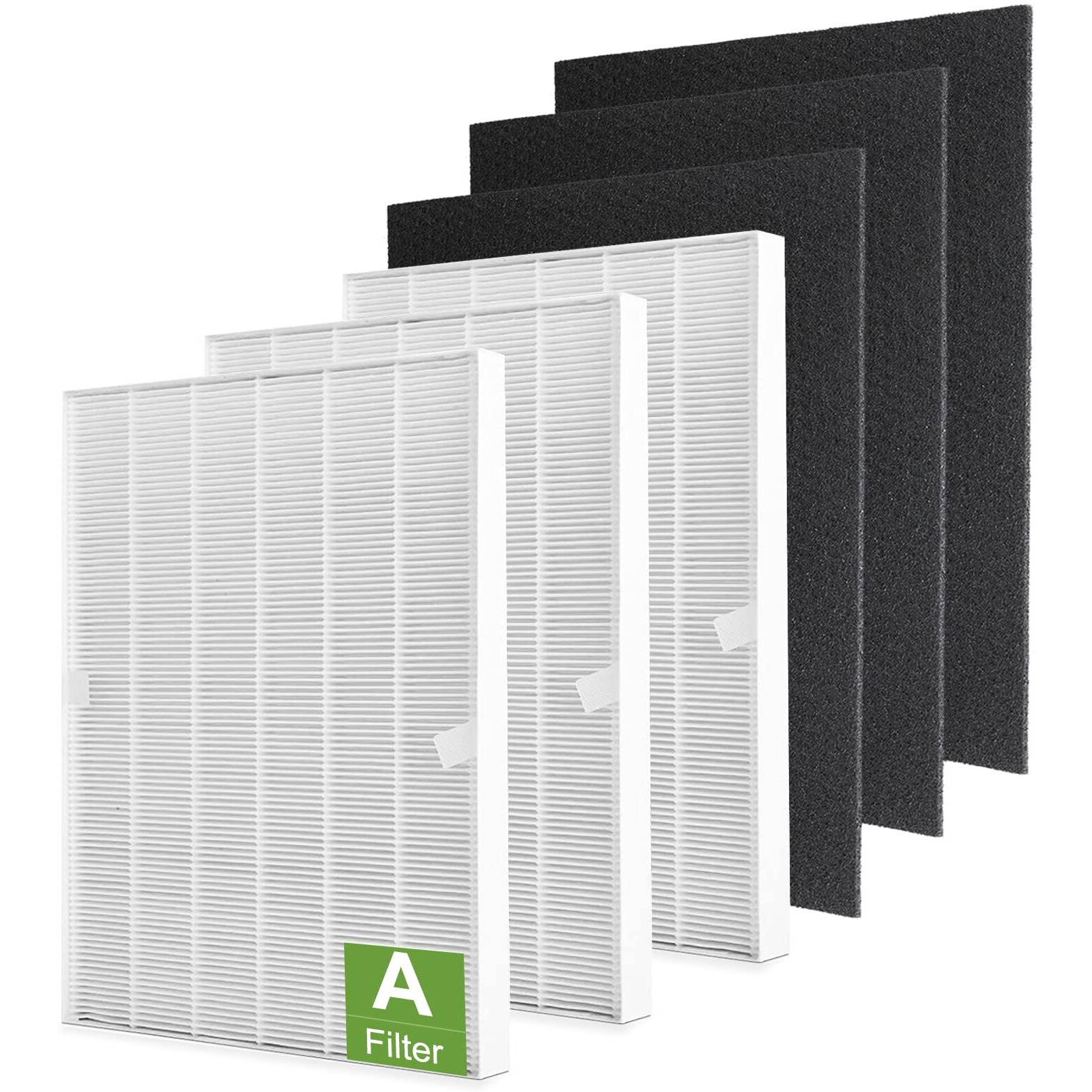 115115 Hepa Replacement Filters A For Winix Plasmawave Air Purifier C535 5300 5300-2 6300 6300-2 P300 Am90 C909 9800  3 True Hepa Size 21 Filter + 3 Activated Carbon Pre-Filters
