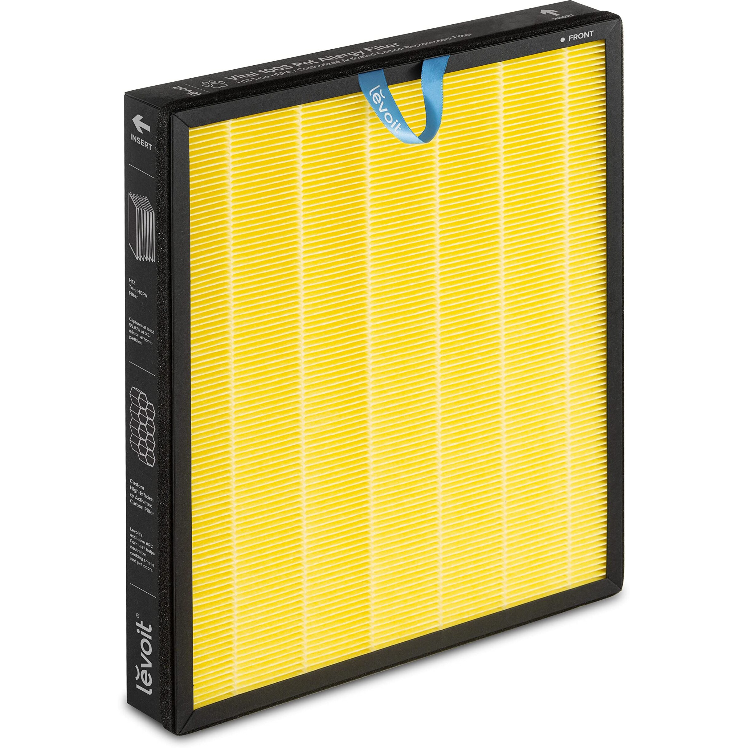 Levoit Vital 100S Pet Allergy Air Purifier Replacement  3-In-1 Hepa High-Efficiency Activated Carbon Filter  Vital 100S-Rf-Pa (Lrf-V102-Yus)  1 Pack  Yellow