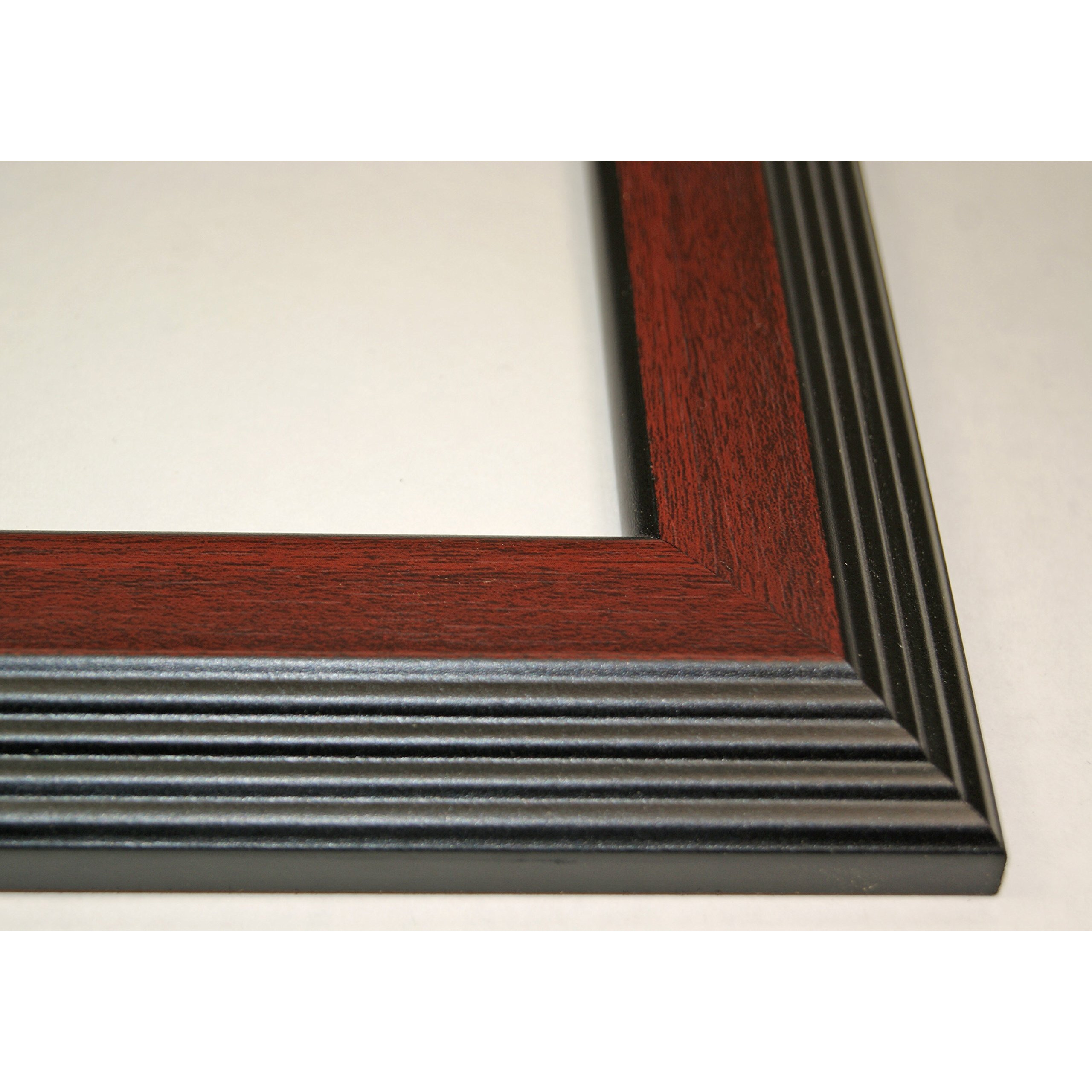 Creative Letter Art 3 Opening Mahogany Picture Frame With Glass To Hold 5 By 7 Inch Photographs Including 10X20-Inch Black Mat Collage
