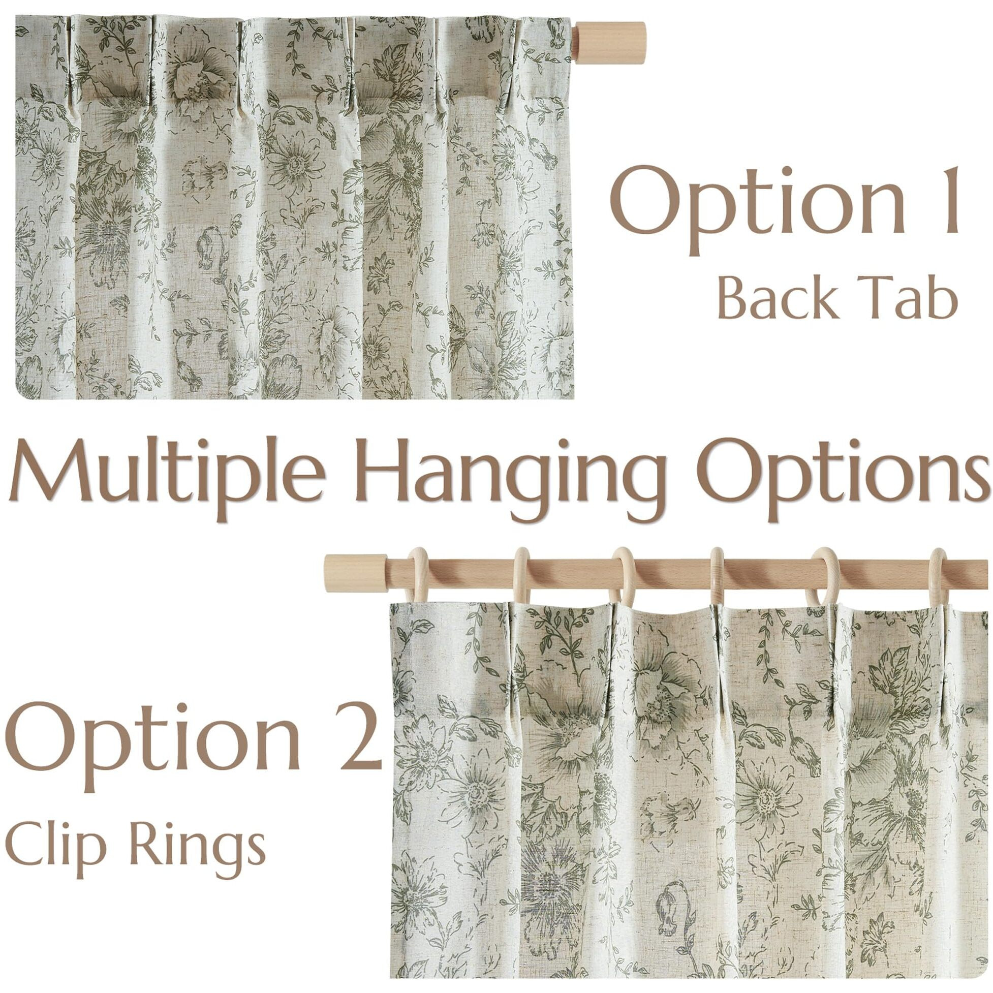 Jinchan Pinch Pleated Curtains Floral Linen Curtains For Living Room 108 Inches Long Green Peony Flower Printed Curtains Rod Pocket Back Tab Farmhouse Pinch Pleat Drapes With Hooks Set 2 Panels