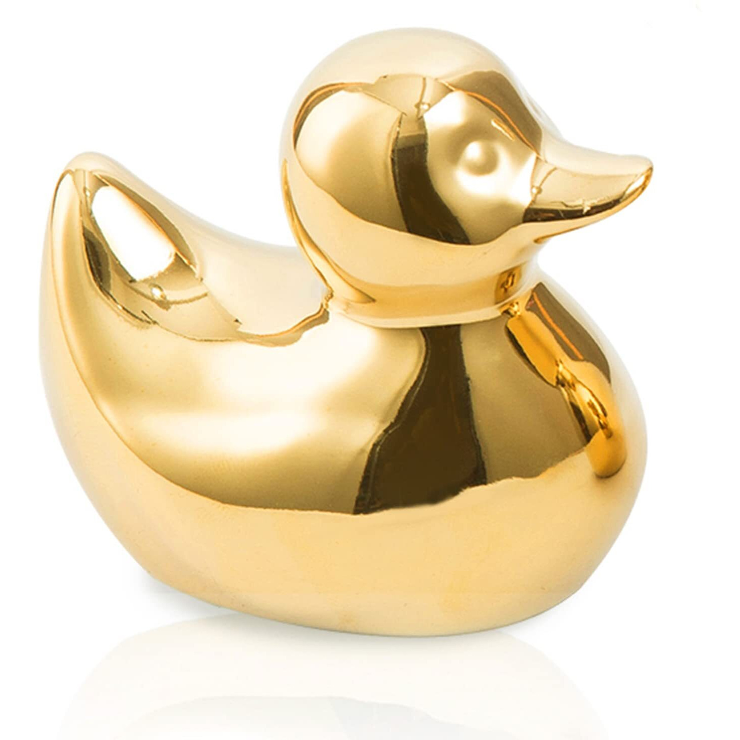Tqupt Home Decor Golden Ceramic Duck Figurines  Home Decor Animal Sculptures And Statues Handmade Artware Decor  Mini Duck