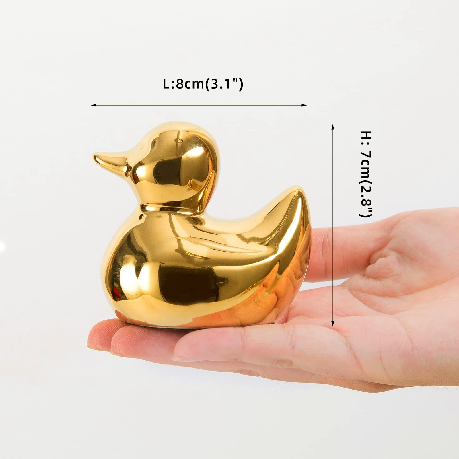 Tqupt Home Decor Golden Ceramic Duck Figurines  Home Decor Animal Sculptures And Statues Handmade Artware Decor  Mini Duck