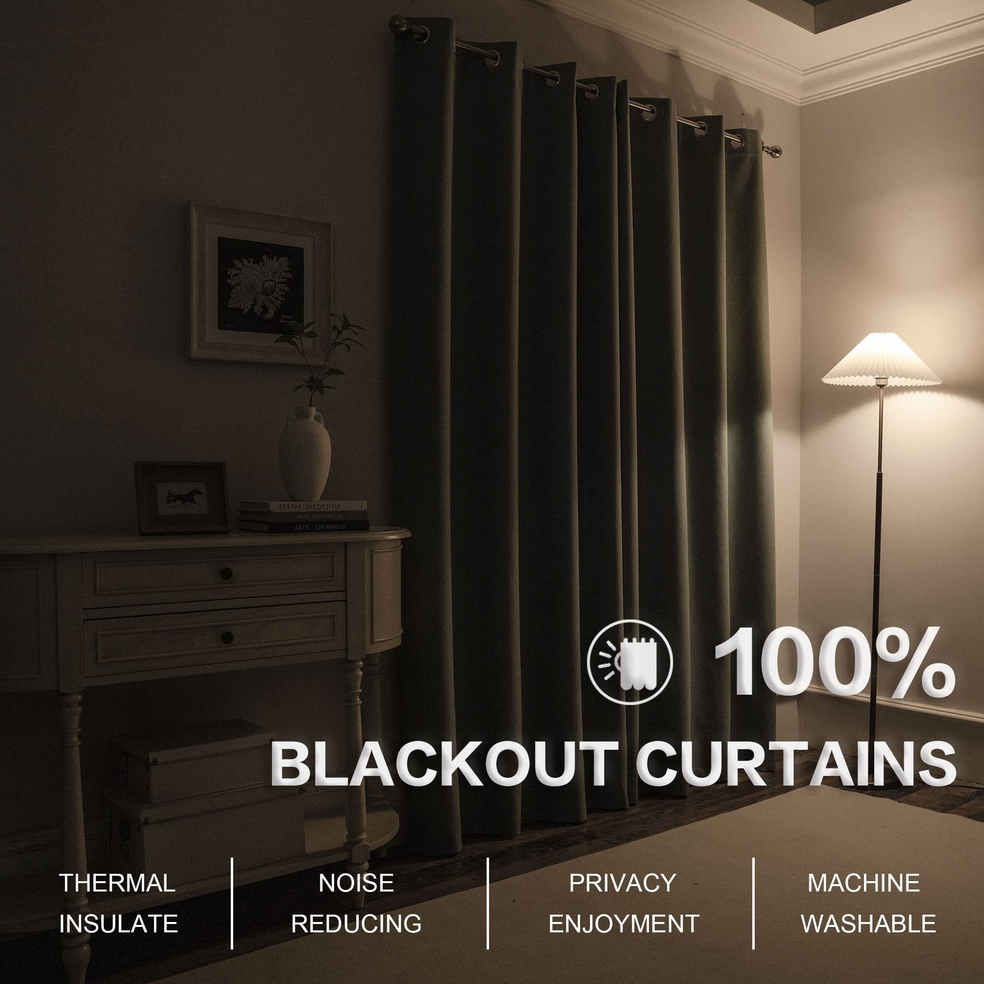 Faux Linen Texture Short Blackout Curtains For Kitchen -2 Panels 100% Blackout Thermal Insulated Entryway Cottage Decor Solid Grommet Window Curtains For Bathroom (W 52 X L 45 Inch Long Denim Blue)