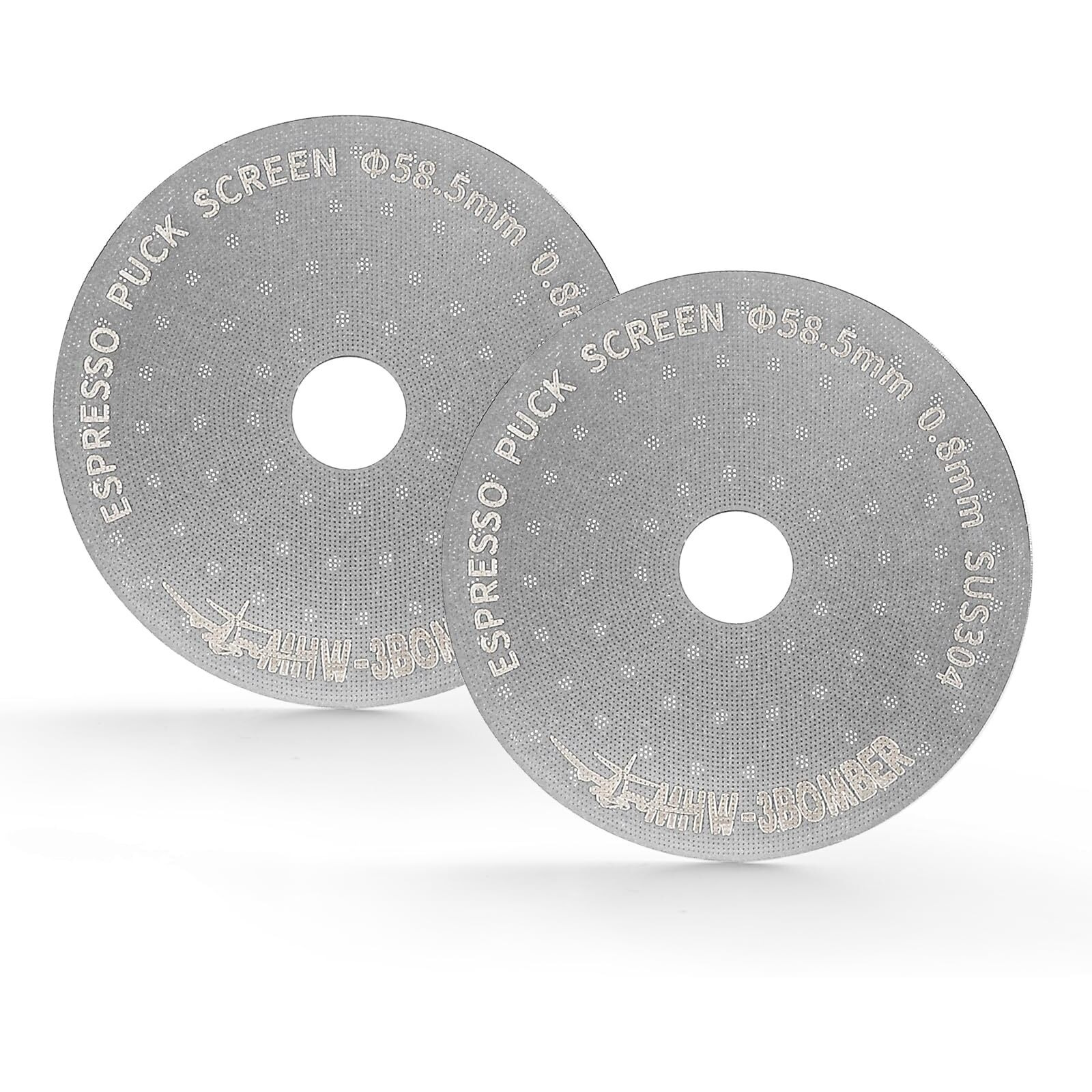 Mhw-3Bomber 58.5Mm Espresso Puck Screen With Round Hole 2 Packs Metal Espresso Filter 0.8Mm Thickness Coffee Filter For La Marzocco/Gaggia Fg5586*2