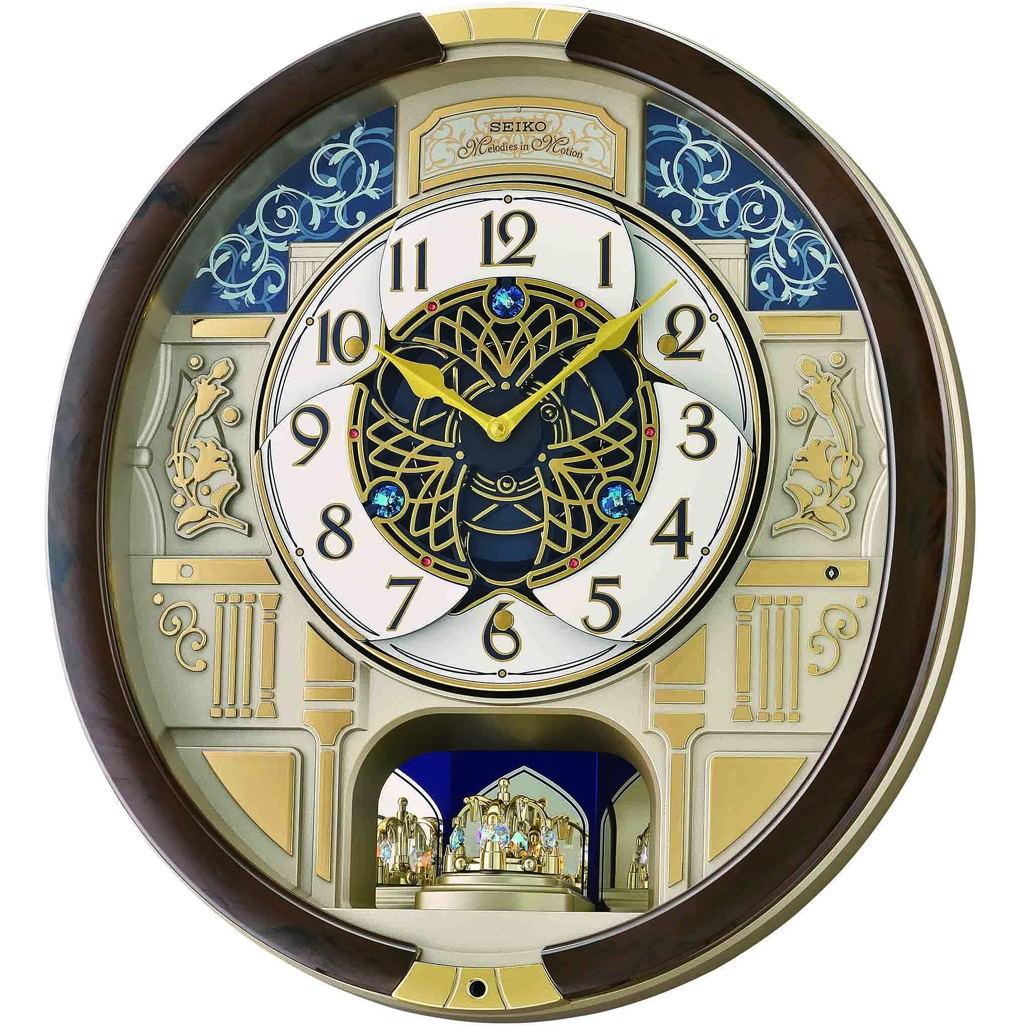 Seiko Melodies In Motion Wall Clock  Golden Trellis