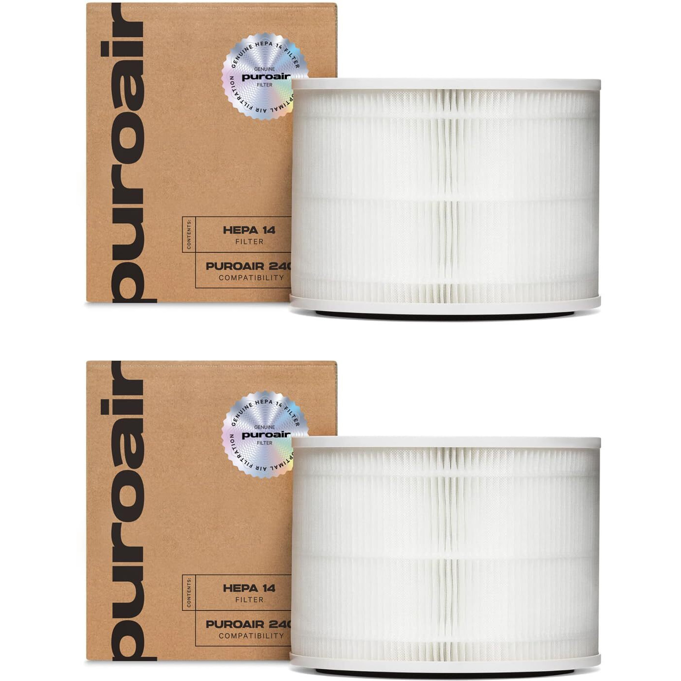 2-Pack Of Genuine Puroair 240 Replacement Filters - Hepa Filter For Puroair Purifier - Captures Up To 99% Of Pollen  Smoke  Pollen  Dust  Vocs (2 Pack)