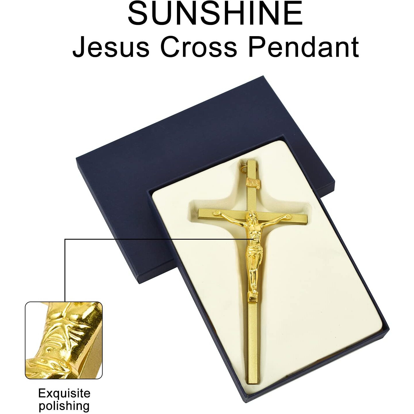 Vineten Crucifix Wall Cross | Metal Slender Catholic Crosses | Cross Wall DCor For Your Home - 8 Inch