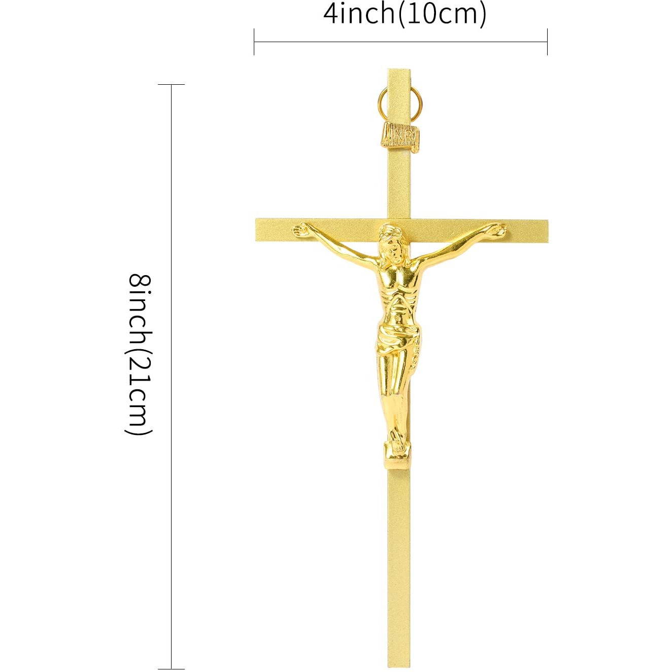 Vineten Crucifix Wall Cross | Metal Slender Catholic Crosses | Cross Wall DCor For Your Home - 8 Inch