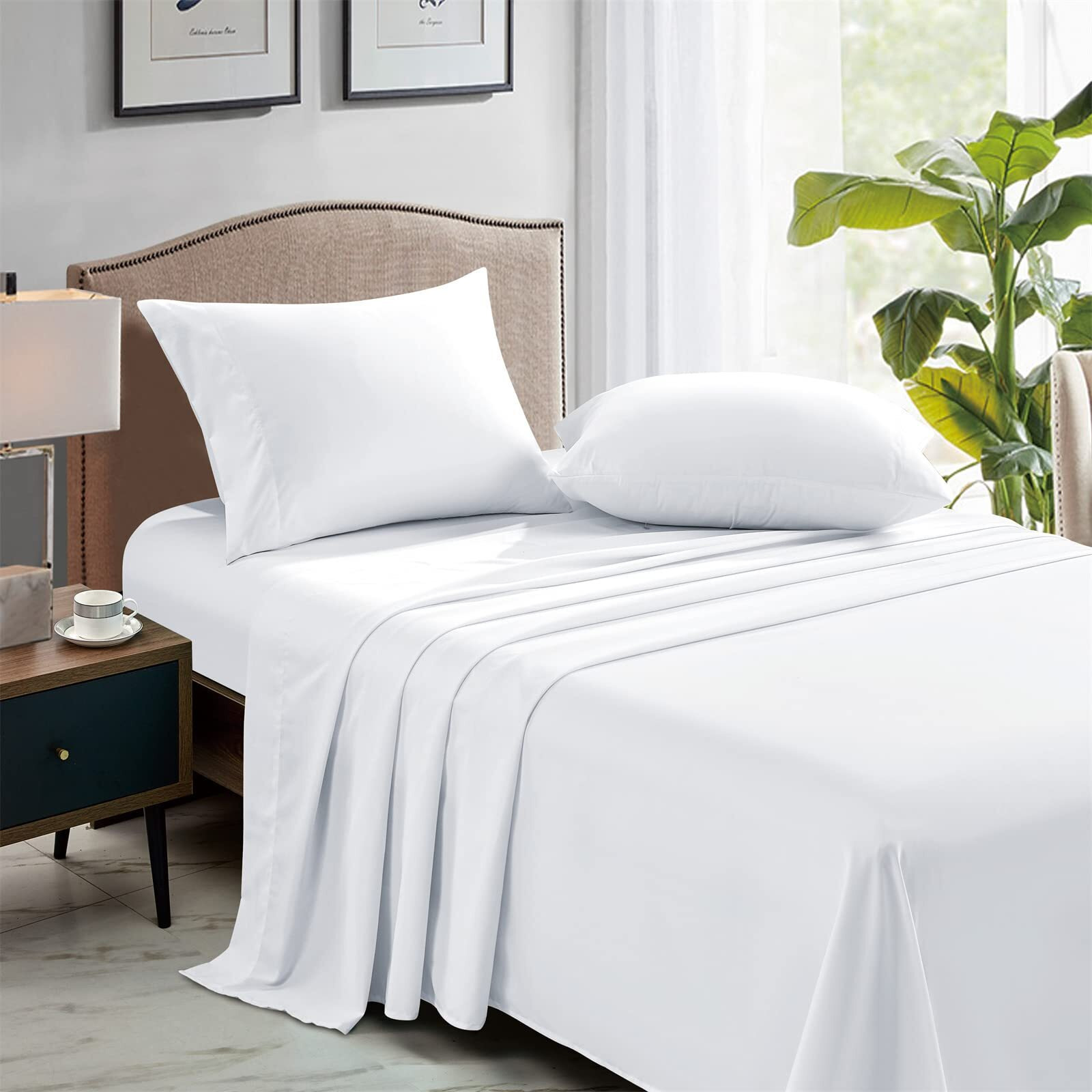 Freshculture King Flat Sheets Only  Pack Of 6  Soft Microfiber Bedding Sheets For Home  Salons  Hotels  Bulk Flat Sheets Only King Size (White)