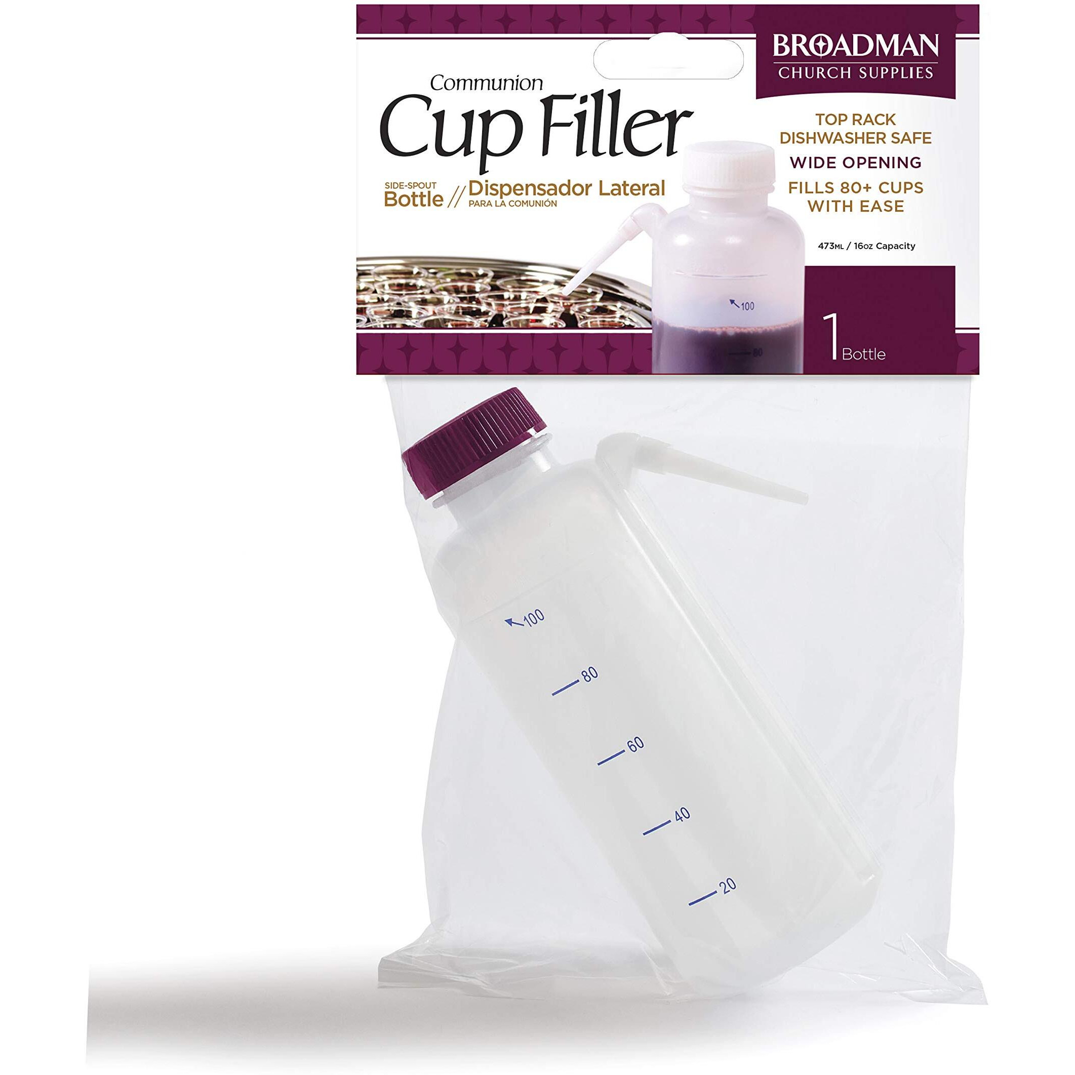 Plastic No Drip Communion Cup Filler - Squeeze Bottle W/Side Straw - Fills 80 Cups