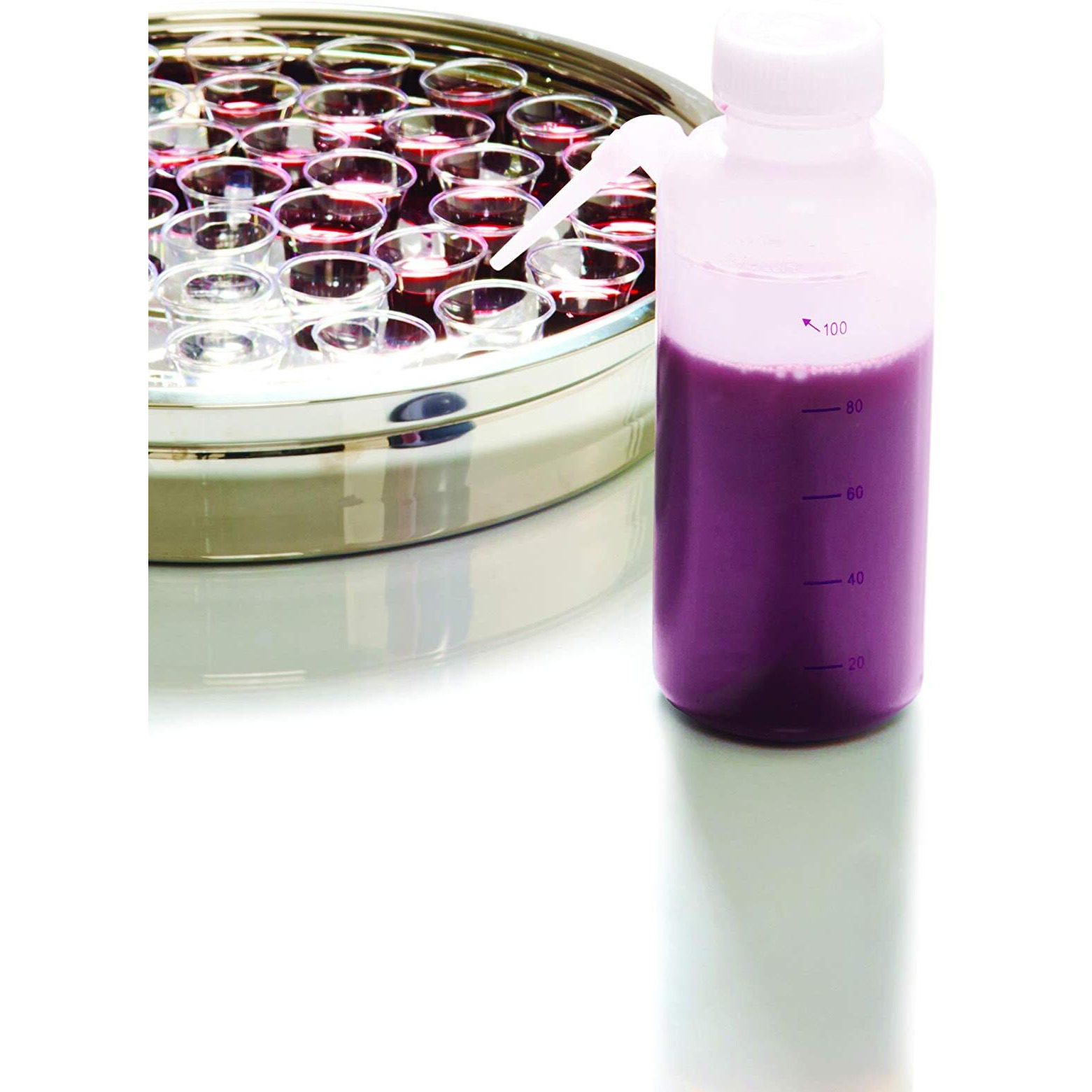 Plastic No Drip Communion Cup Filler - Squeeze Bottle W/Side Straw - Fills 80 Cups