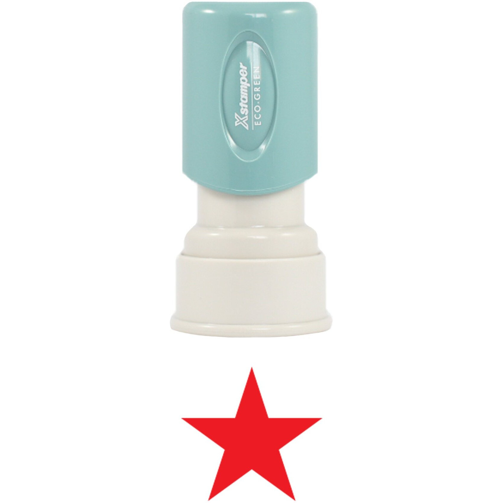 11309 Xstamper Star Pre Inked Rubber Stamp  5/8"" Diameter Impression Size  Red