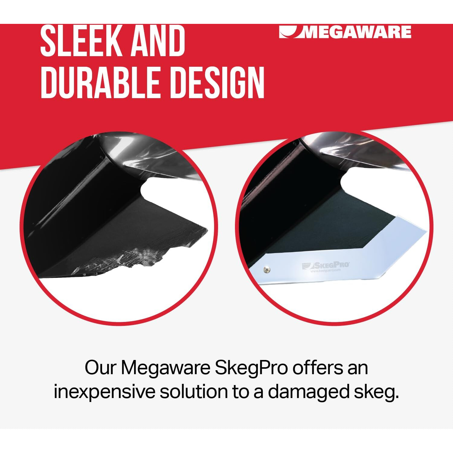 Megaware Skegpro 663 - Protects Against Damage From Ramp Dragging  Rocks  Debris And Submerged Objects - Stainless Steel Skeg Protector - Fits Yamaha Motors - See Listing Details