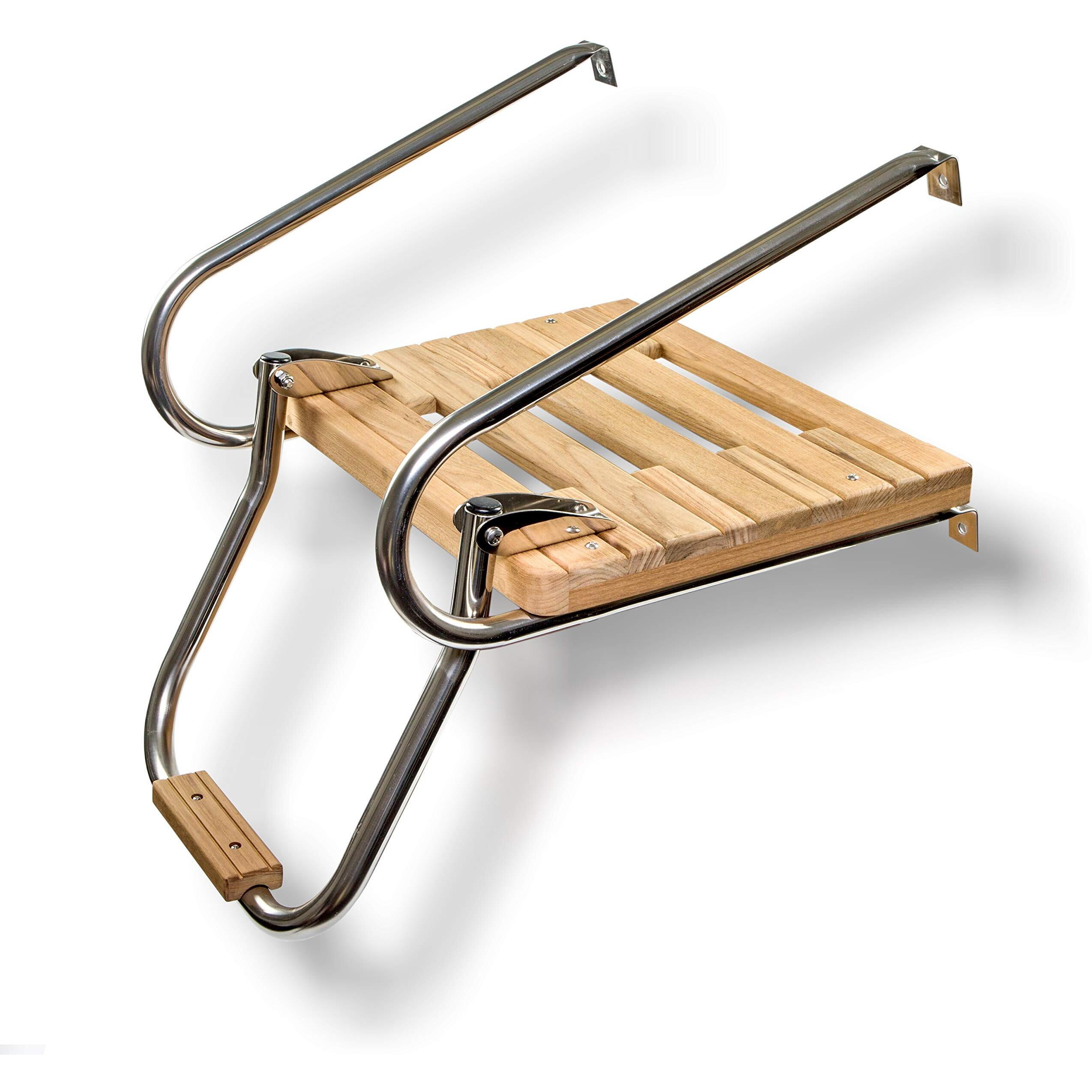 Whitecap Teak Whitecap 60903 Teak Swim Platform W/Ladder For Boats With Inboard/Outboard Motors