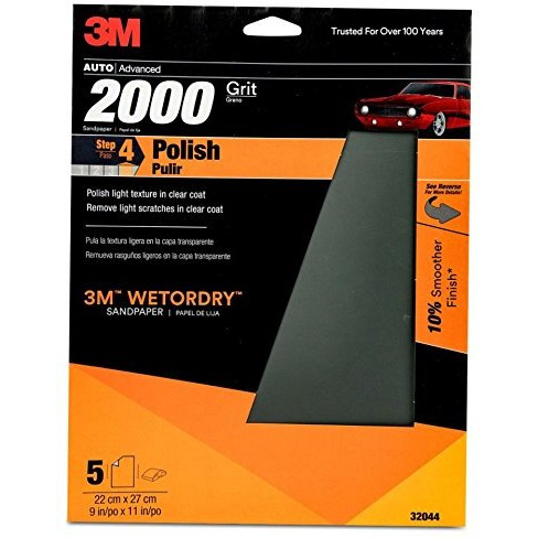 3M(Tm) Wetordry(Tm)Sandpaper  32044  2000 Grit  9 Inch X 11 Inch  5 Sheets Per Pack