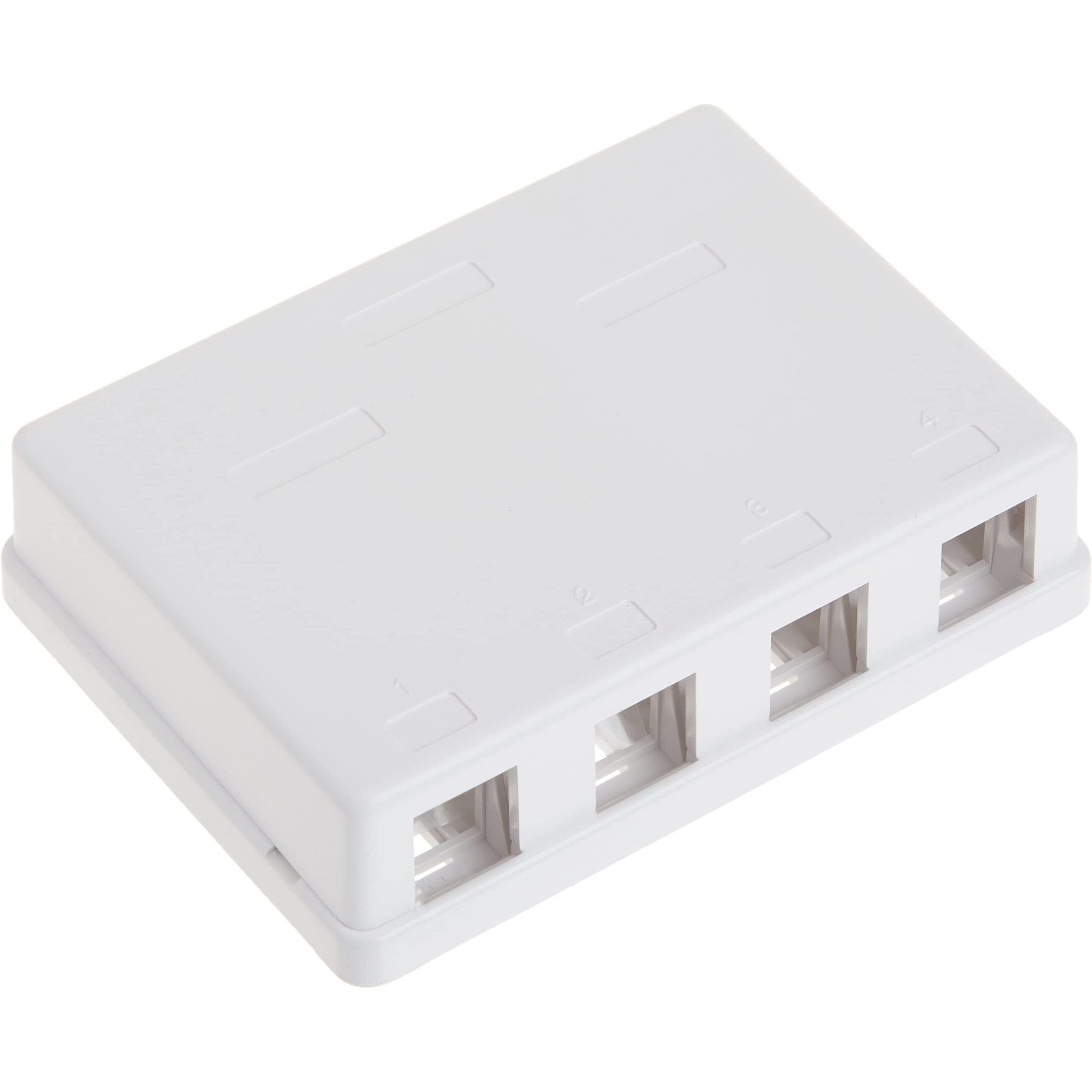 4 Port Keystone Jack Surface Mount Box  White  Surface Mount Box For Networking  Home Theatre  Security/Surveillance  Cablewholesale