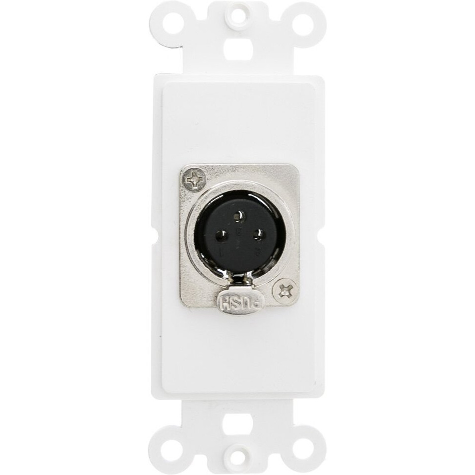 Decora Wall Plate Insert  White  Xlr Female To Solder Type