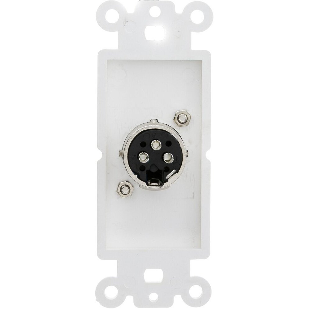 Decora Wall Plate Insert  White  Xlr Female To Solder Type