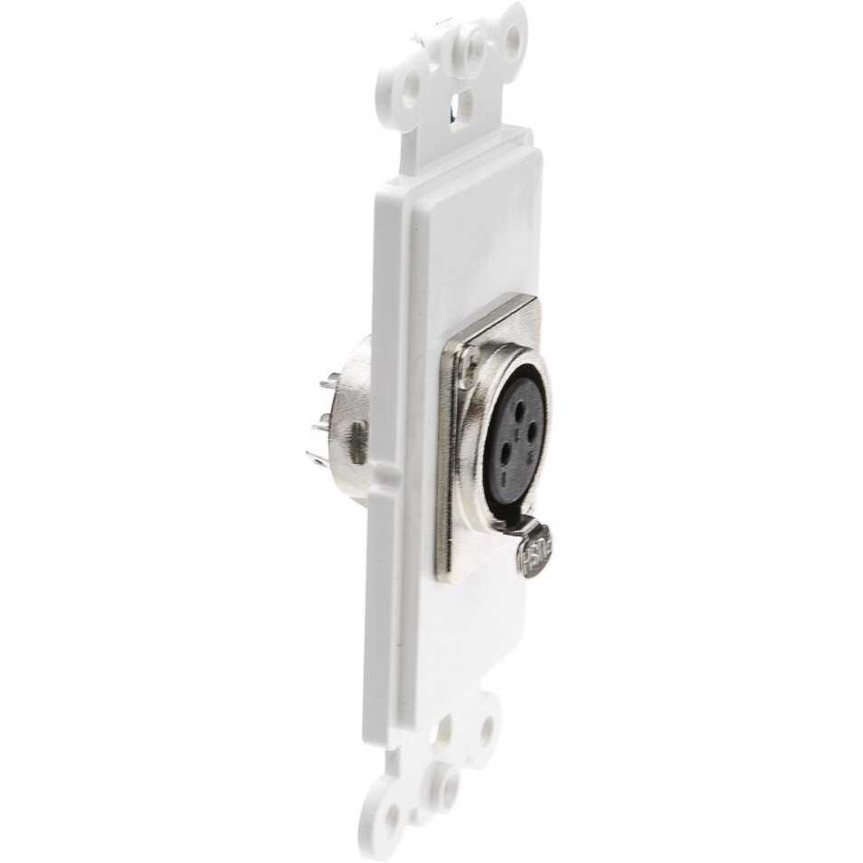 Decora Wall Plate Insert  White  Xlr Female To Solder Type