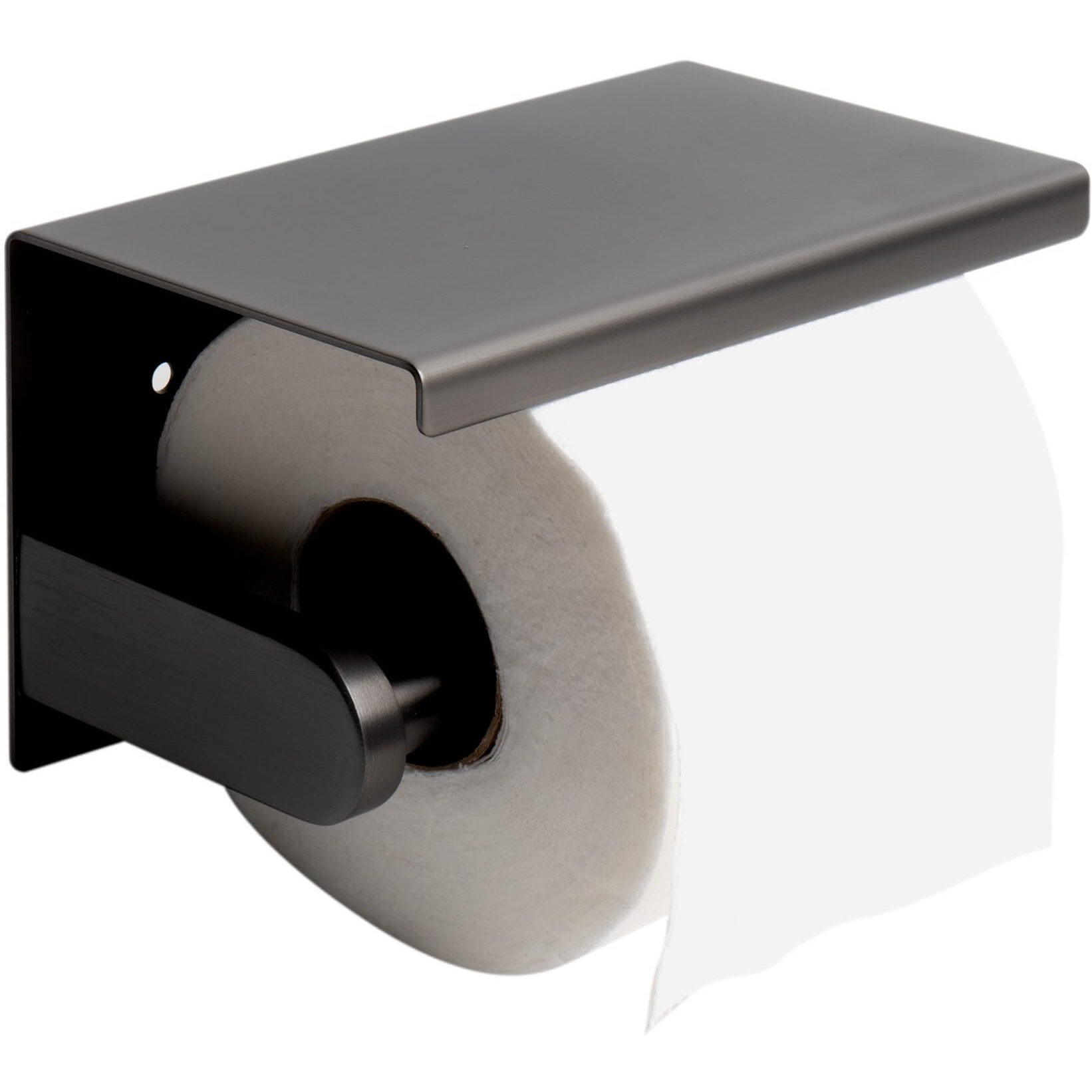 Alfi Brand Abtpp66-Bb Brushed Black Pvd Stainless Steel Toilet Paper Holder With Shelf