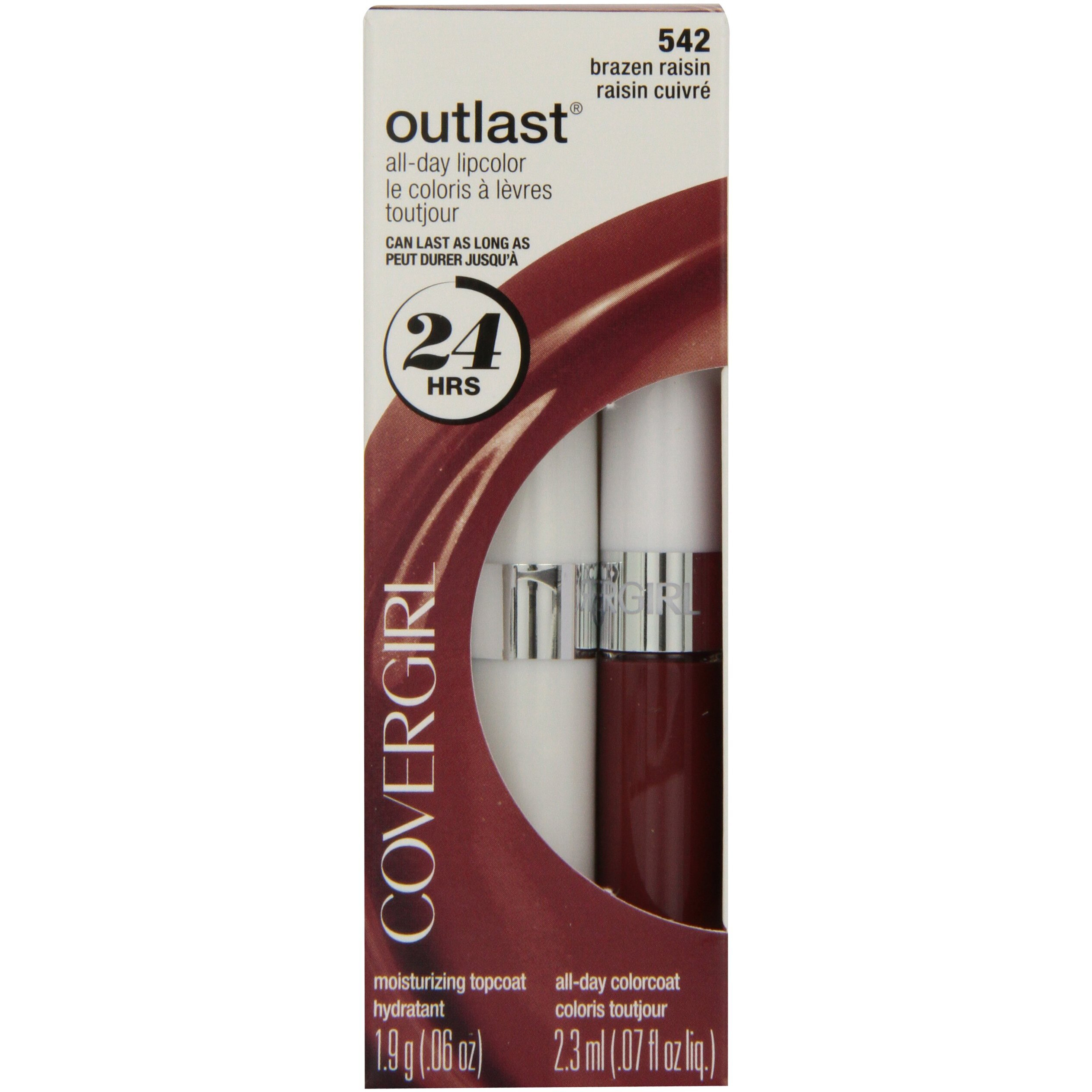 Covergirl Outlast All Day Two Step Lipcolor  Brazen Raisin 542  0.13 Ounce