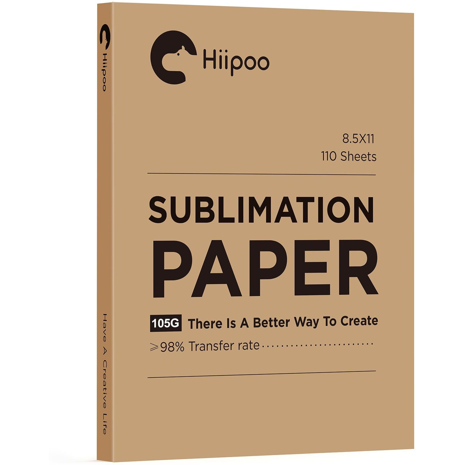 Hiipoo Sublimation Paper 8.5X11 Inch  Work With Sublimation Ink And E Sawgrass Inkjet Printers For Mugs T-Shirts Light Fabric And Other Sublimation Blanks (110 Sheets  105G) (A-8.5X11)