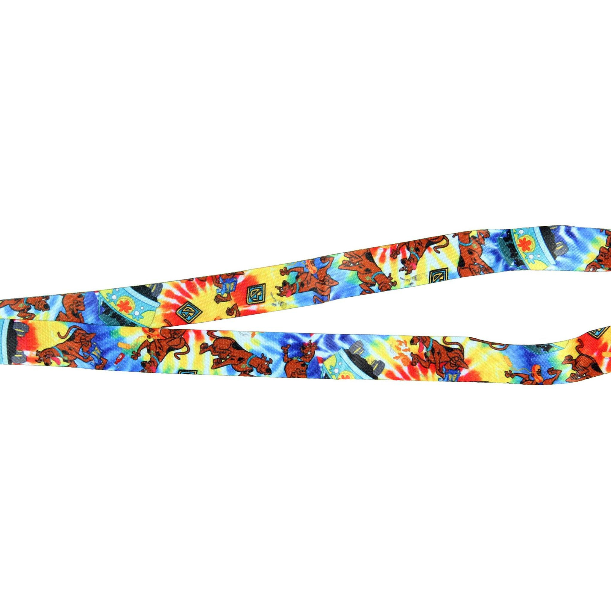 Scooby Doo Tie Dye Lanyard Keychain Id Holder Mystery Machine Rubber Charm And Sticker