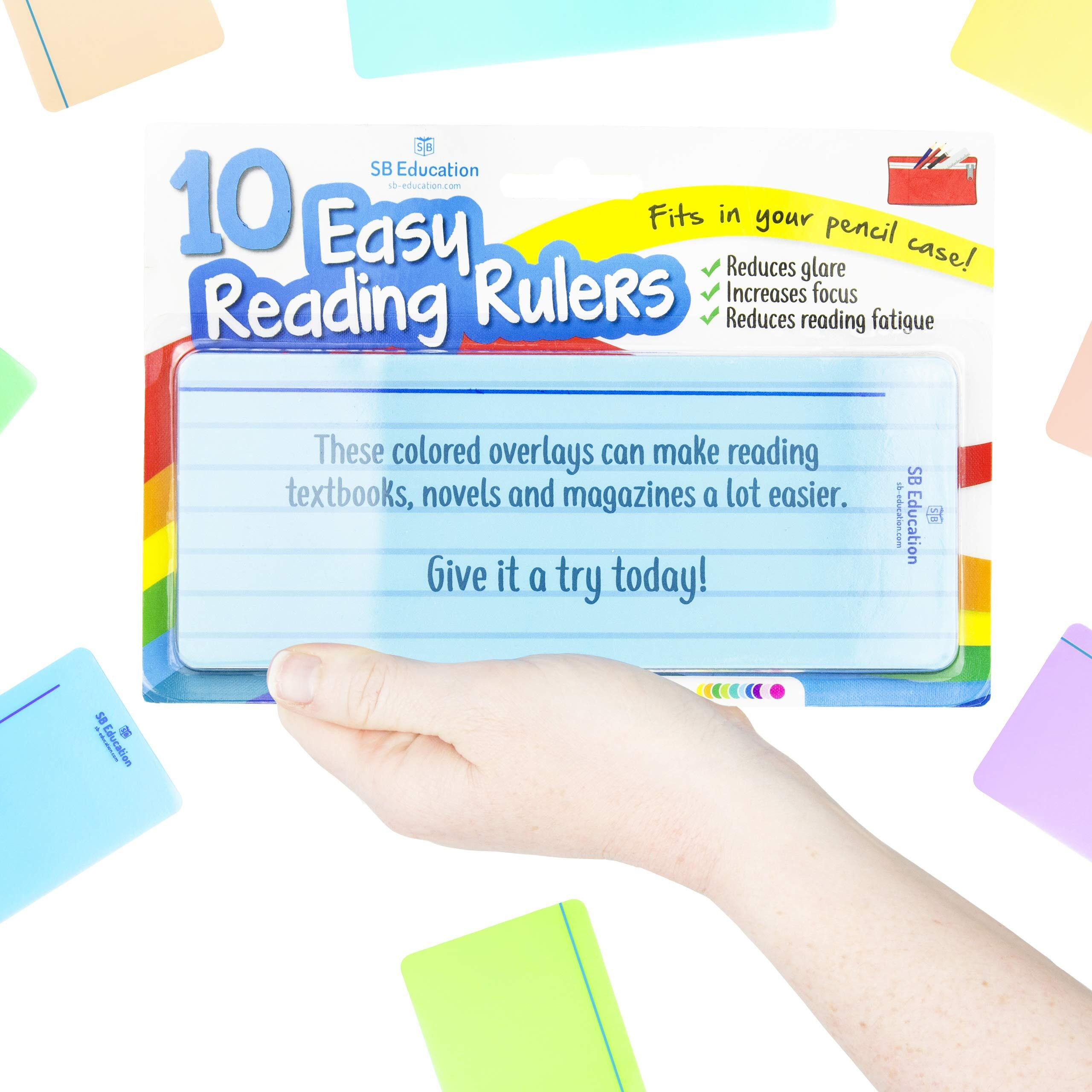 Sb Education Luigi's 10 X Dyslexia Reading Strips With Coloured Overlays. Reading Tracking Rulers For Dyslexia Irlens  Adhd And Visual Stress
