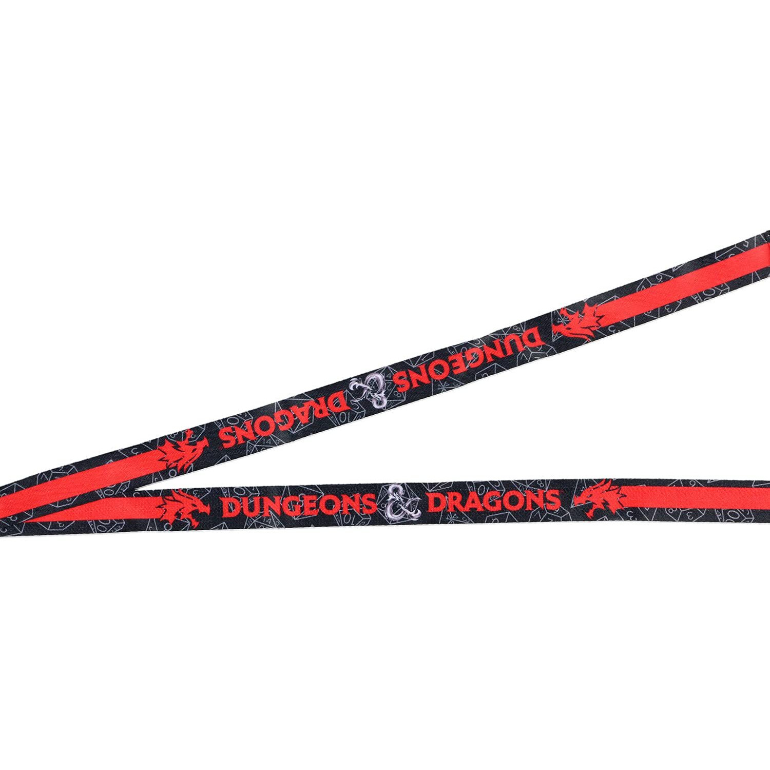 Dungeons And Dragons Logo Lanyard With D20 Dice Rubber Charm Id Badge Holder