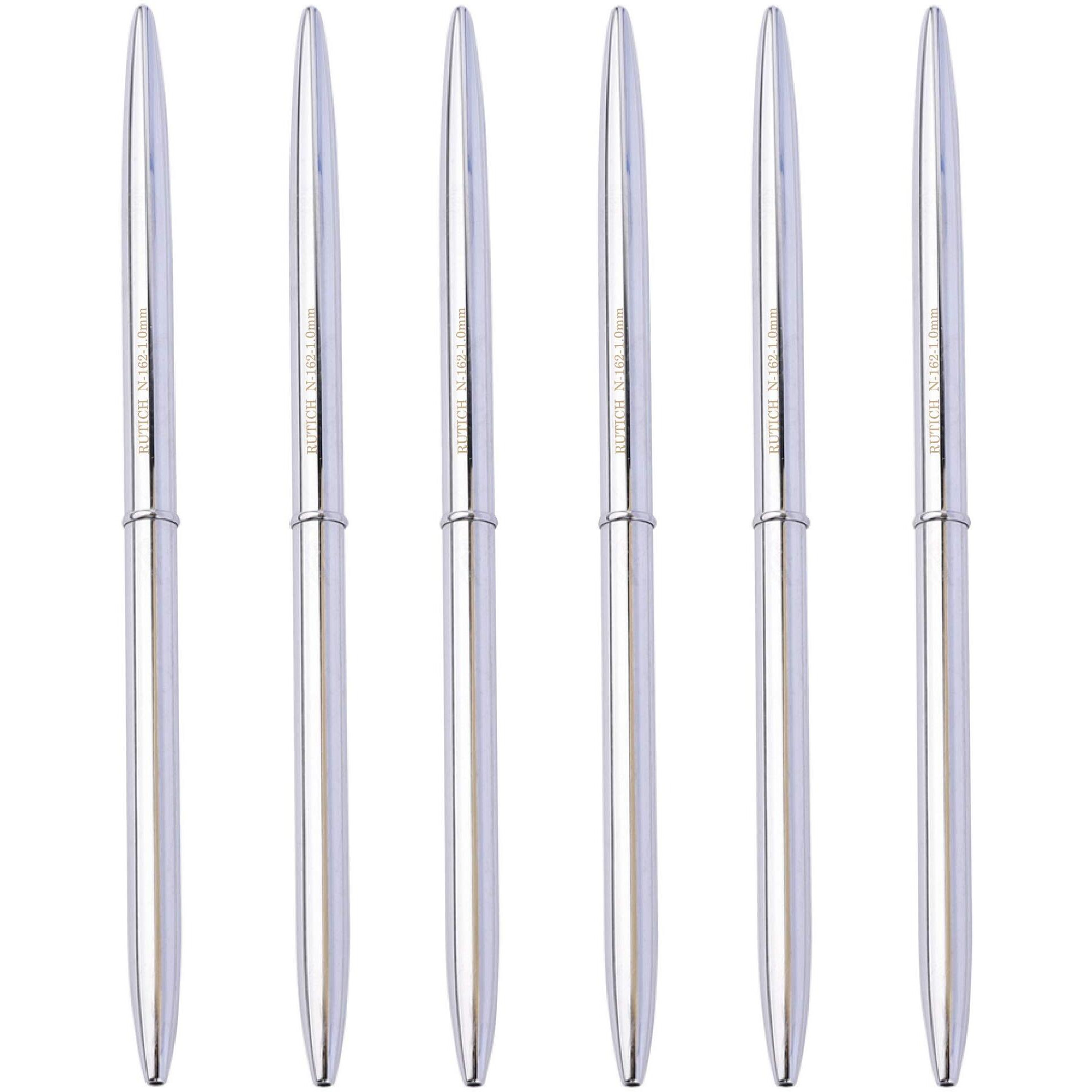 Rutich Replacement Wedding Signing Pen Guest Book Pen For Wedding Bridal Engagement Valentine's Day Signing Pen Holder  Silver 6 Pcs