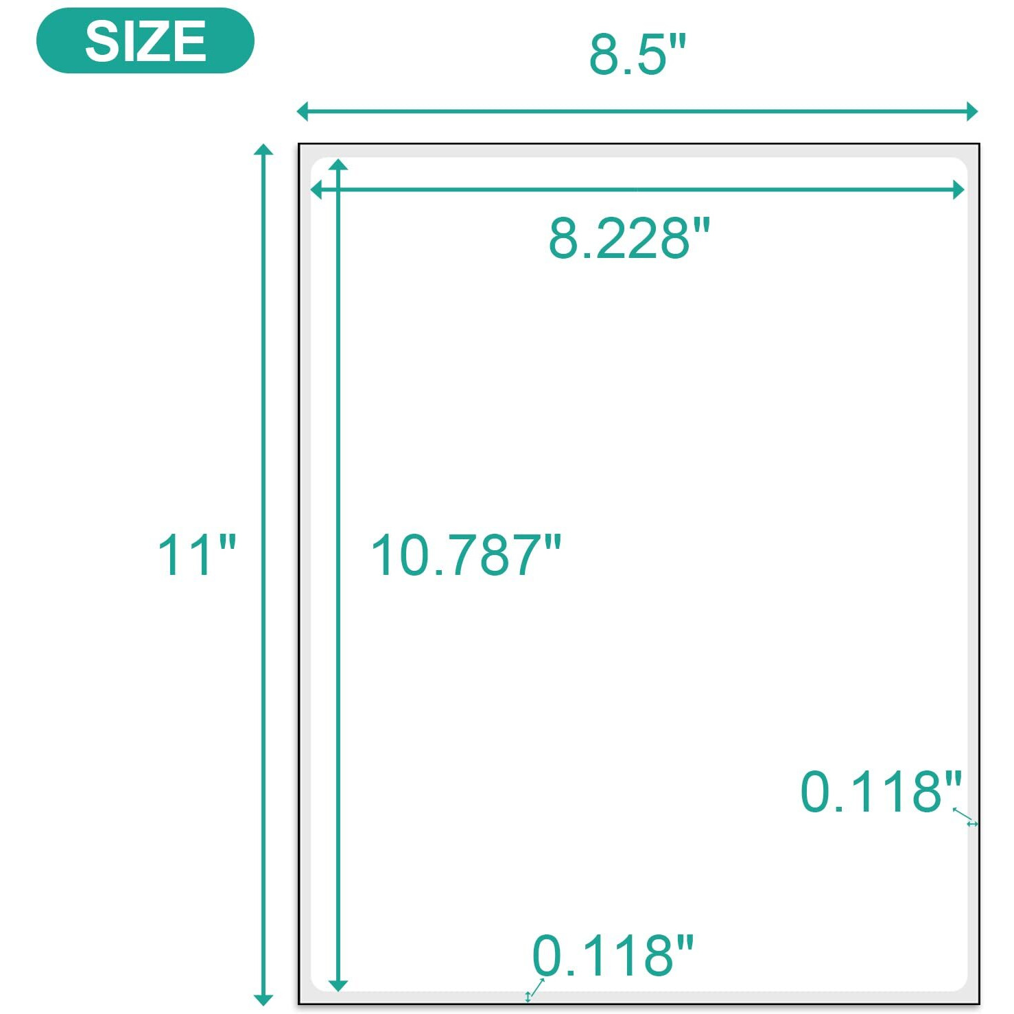 Mflabel Full Sheet Sticker Labels  Address Labels  White Matte Label Paper  8-1/2"" X 11"" Shipping Labels For Laser & Inkjet Printer (100 Labels  100 Sheets)