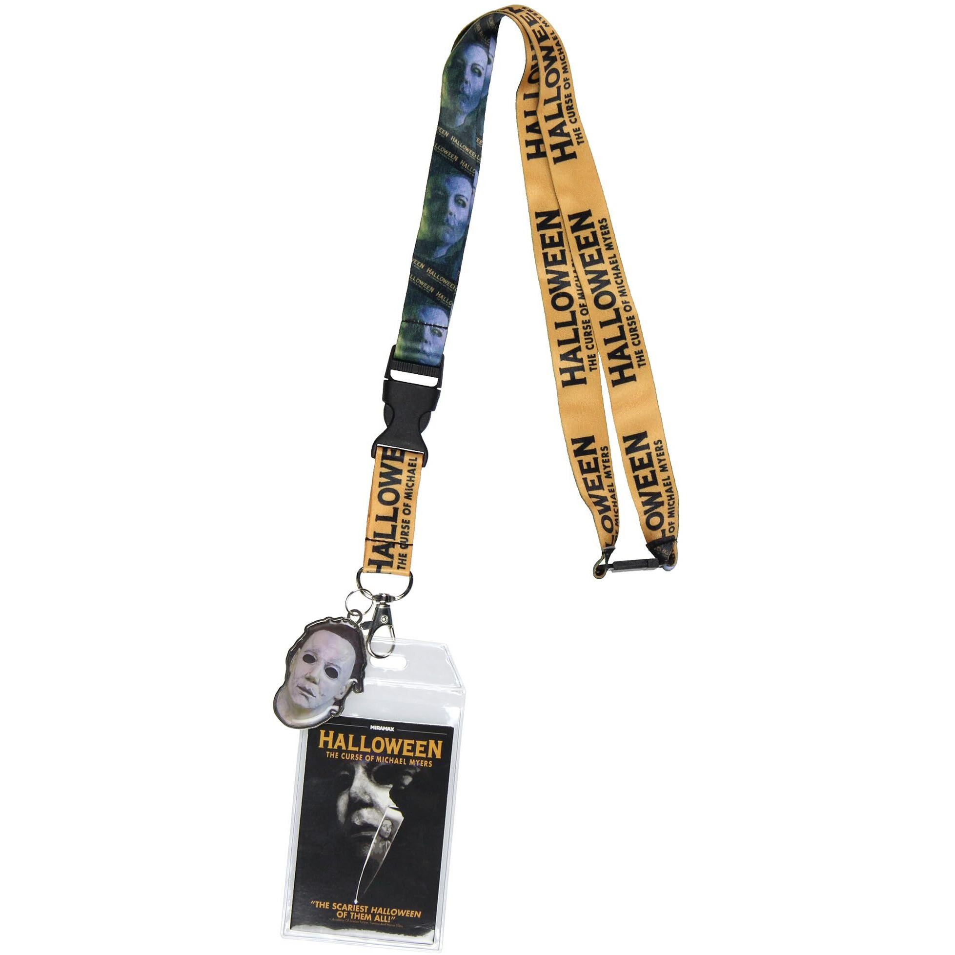Halloween The Curse Of Michael Myers Lanyard Clear Id Badge Holder W/ 2"" Metal Pendant