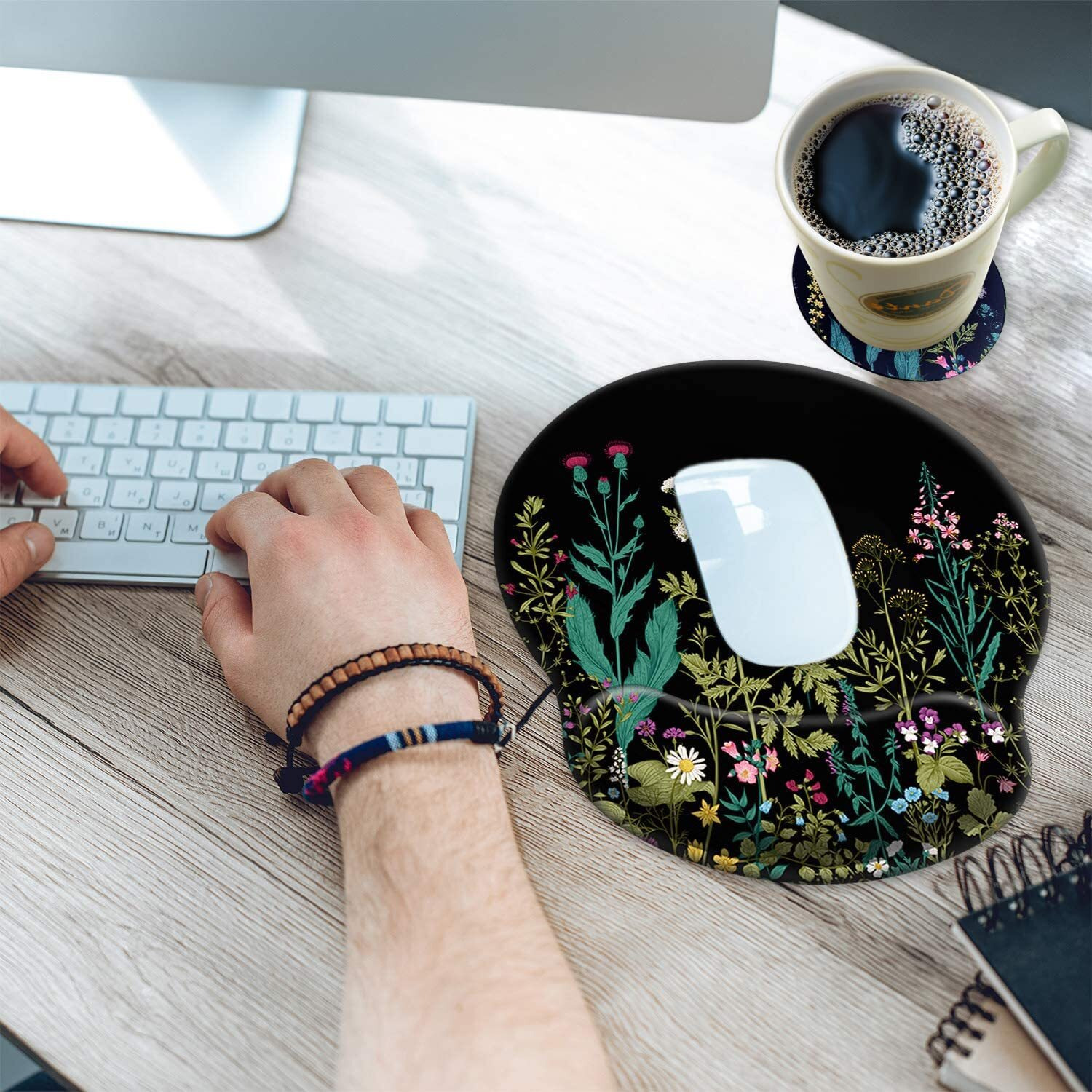 Eyscar Mouse Pad Wrist Support  Ergonomic Mouse Pads Mousepad Gel Wrist Rest With Coaster Non-Slip & Pain Relief For Computer  Desk Laptop