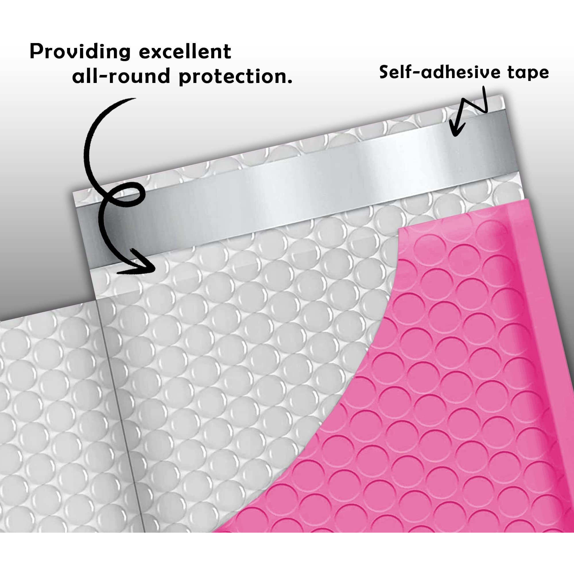 Yens Poly Bubble Mailers 6X10 250 Pack Hot Pink Waterproof Self Seal Adhesive Shipping Bags  Cushioning Padded Envelopes For Shipping  Mailing  Packaging Usable 6X9