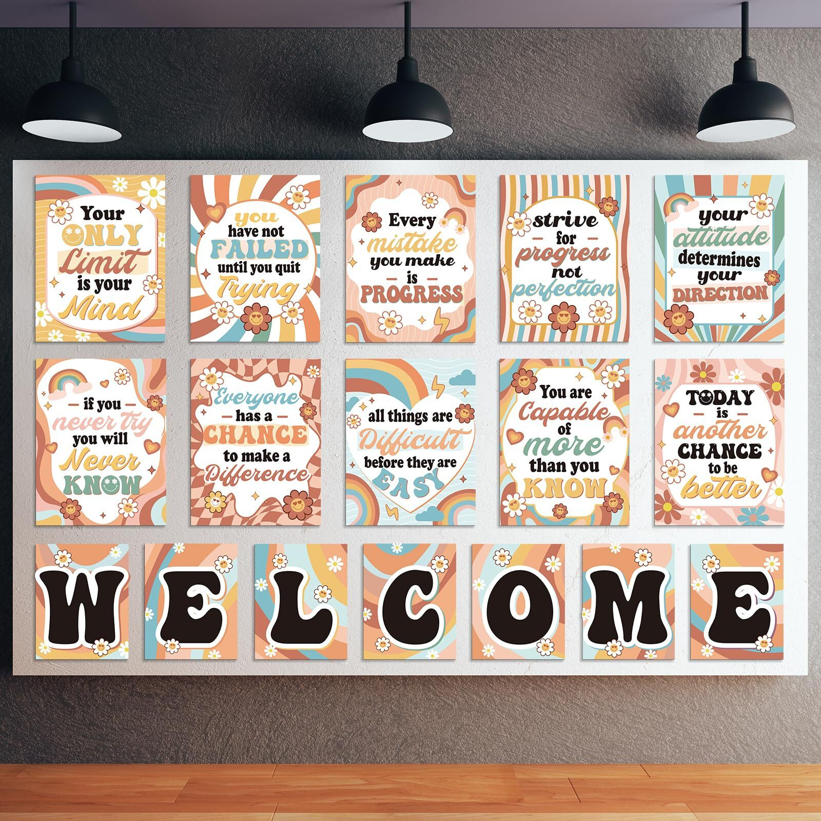 17 Pcs Retro Welcome Classroom Posters Bulletin Board Decorations  Motivational Posters For Classroom With Inspirational Sayings  Welcome Back To School Bulletin Board Classroom Decorations Bundle Set